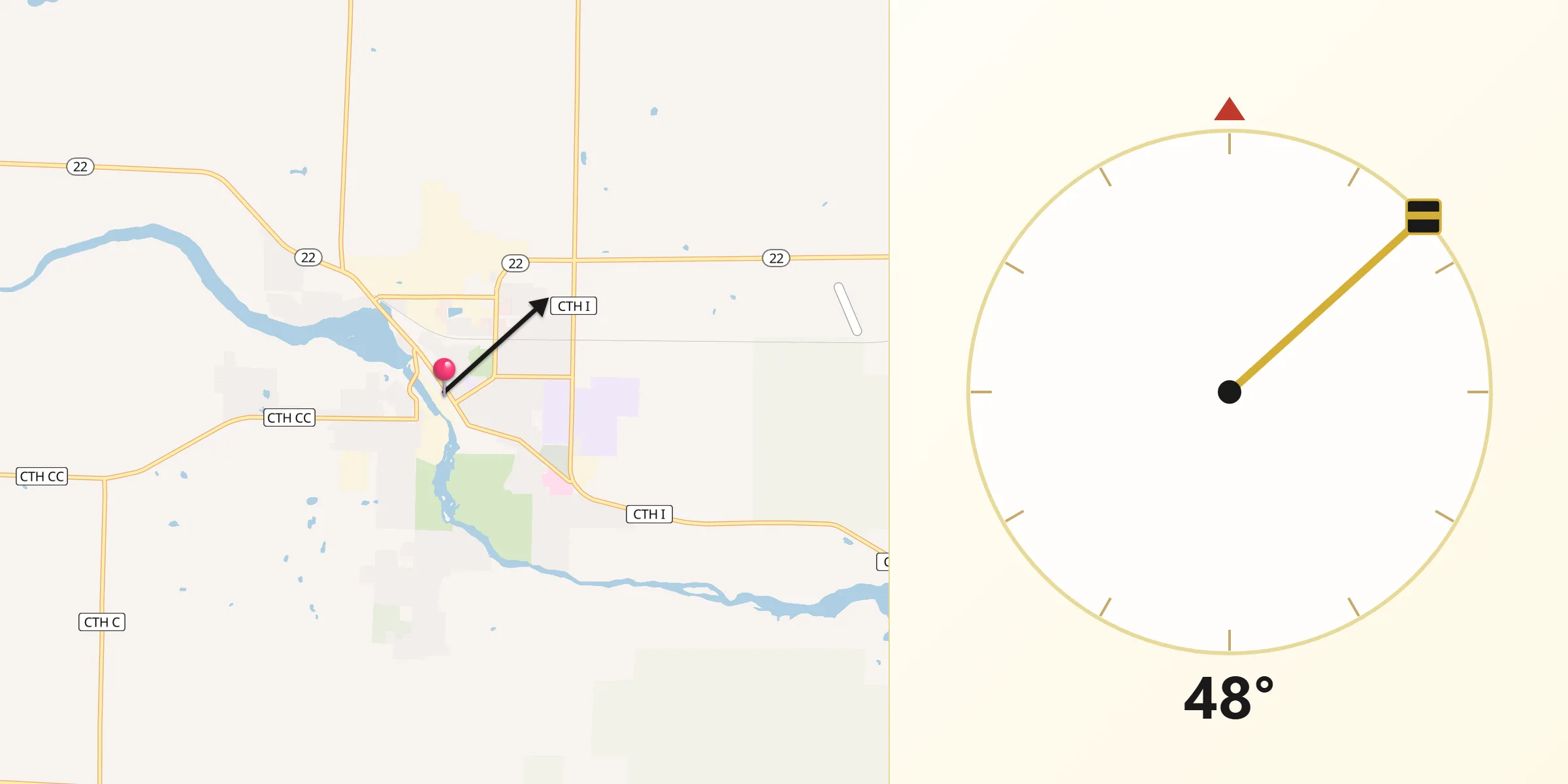 Qibla Direction from Oconto Falls