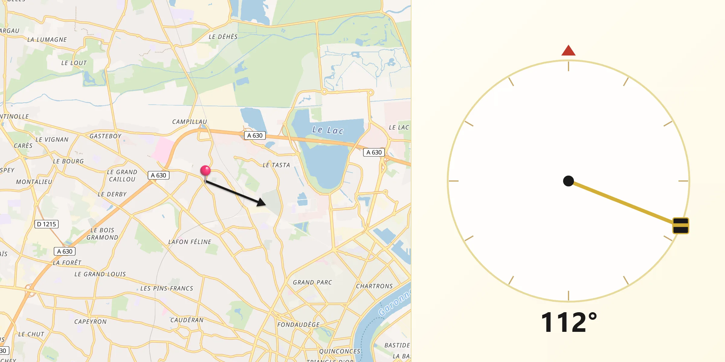 Direction vers la Qibla depuis Bruges