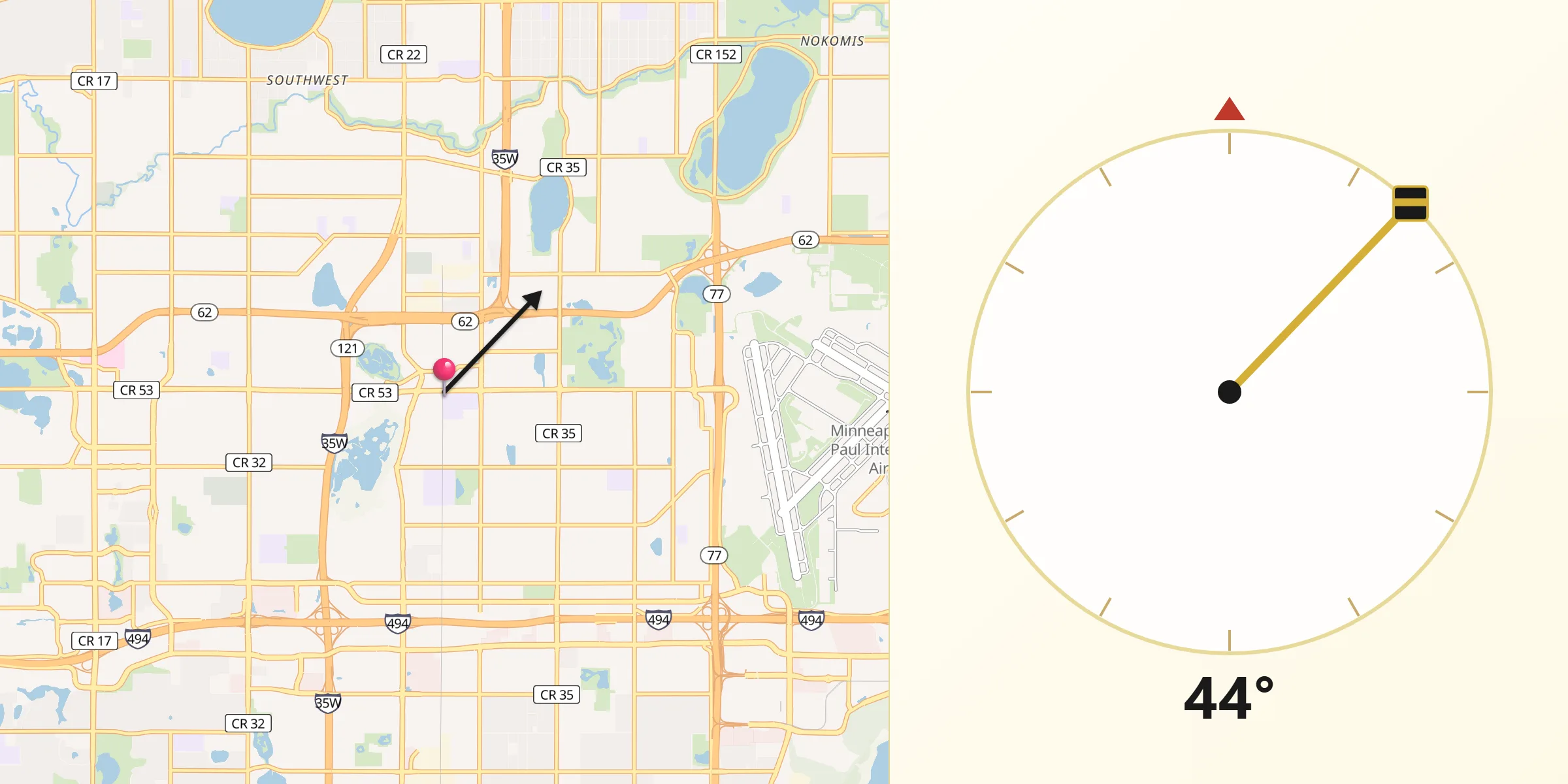 Qibla Direction from Richfield