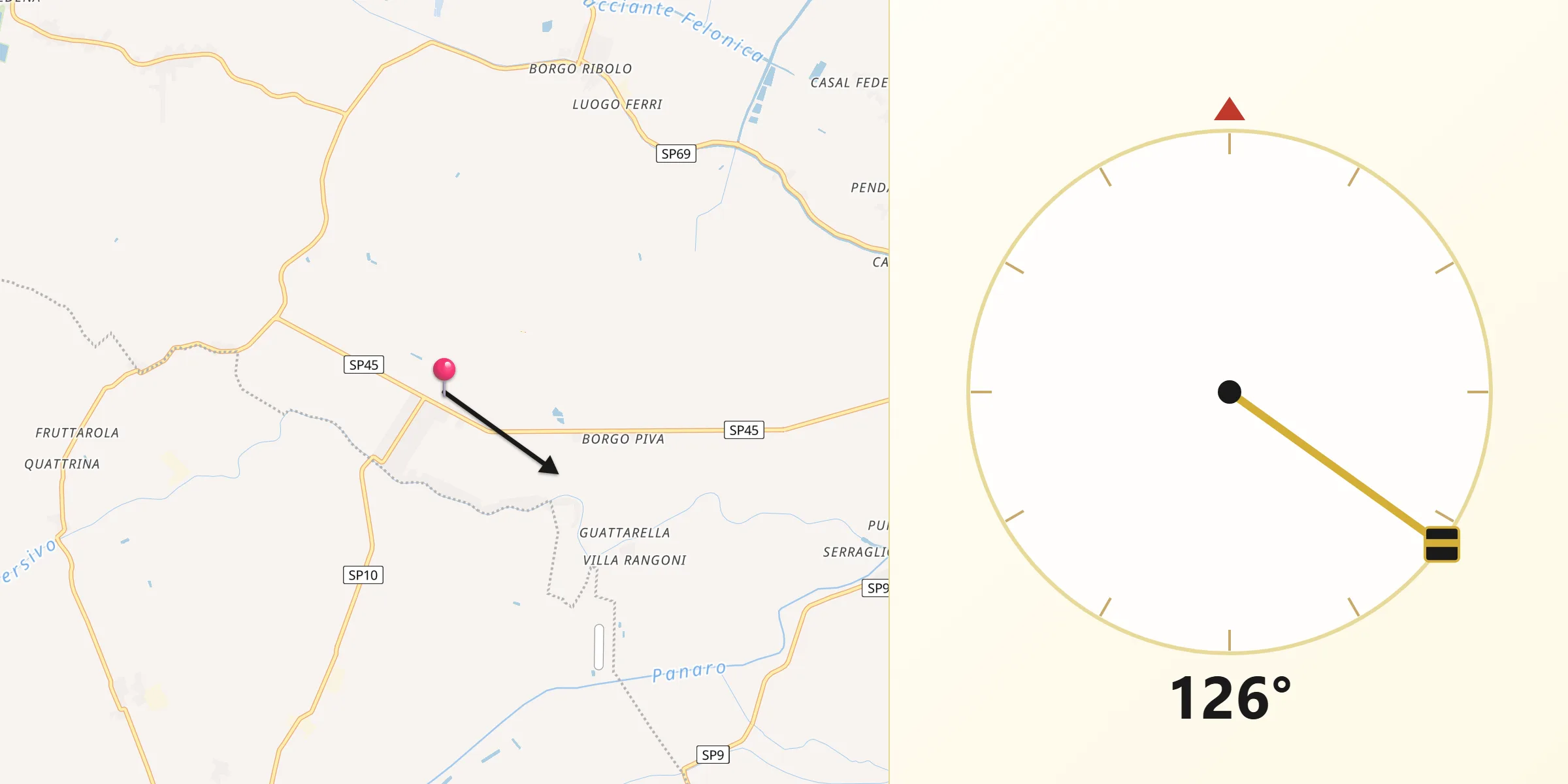 Direzione della Qibla da Scortichino