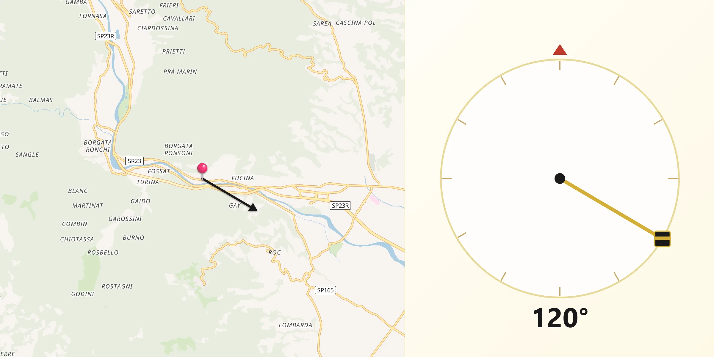 Direzione della Qibla da Porte
