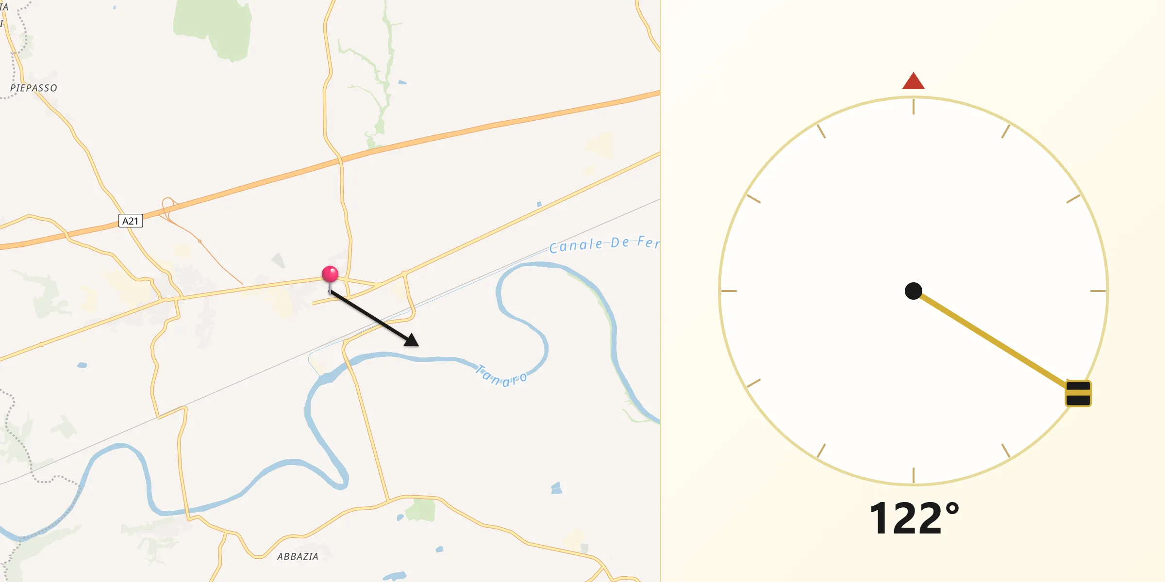 Direzione della Qibla da Felizzano