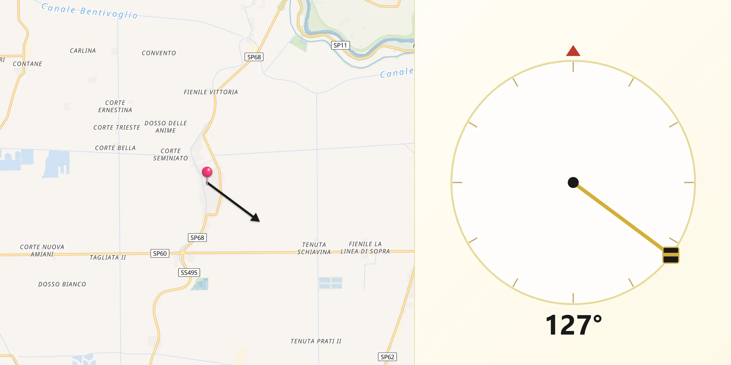 Direzione della Qibla da Mezzogoro