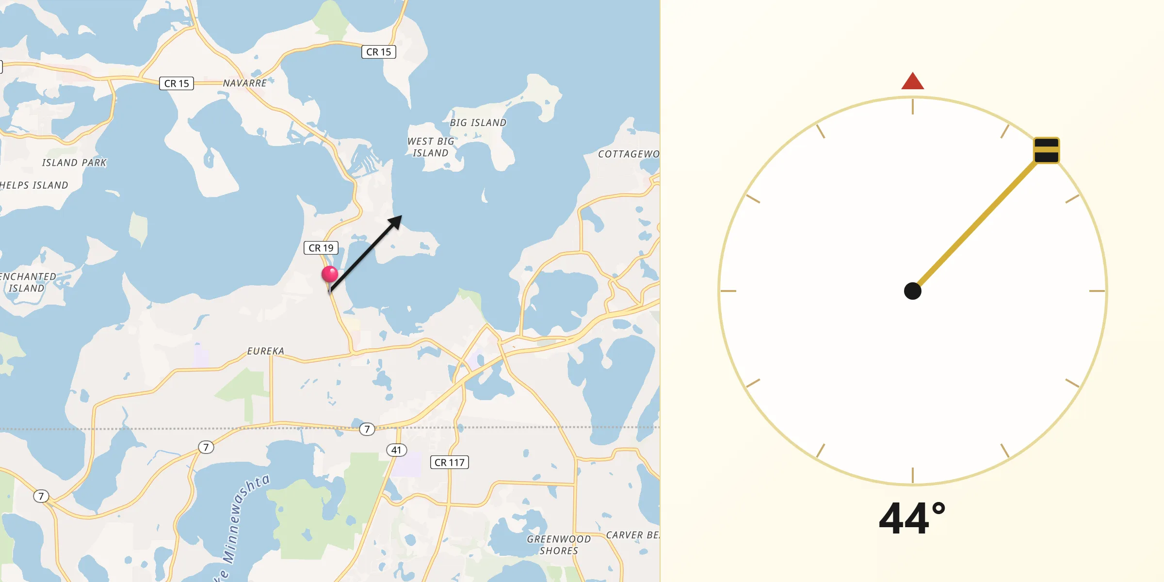 Qibla Direction from Tonka Bay