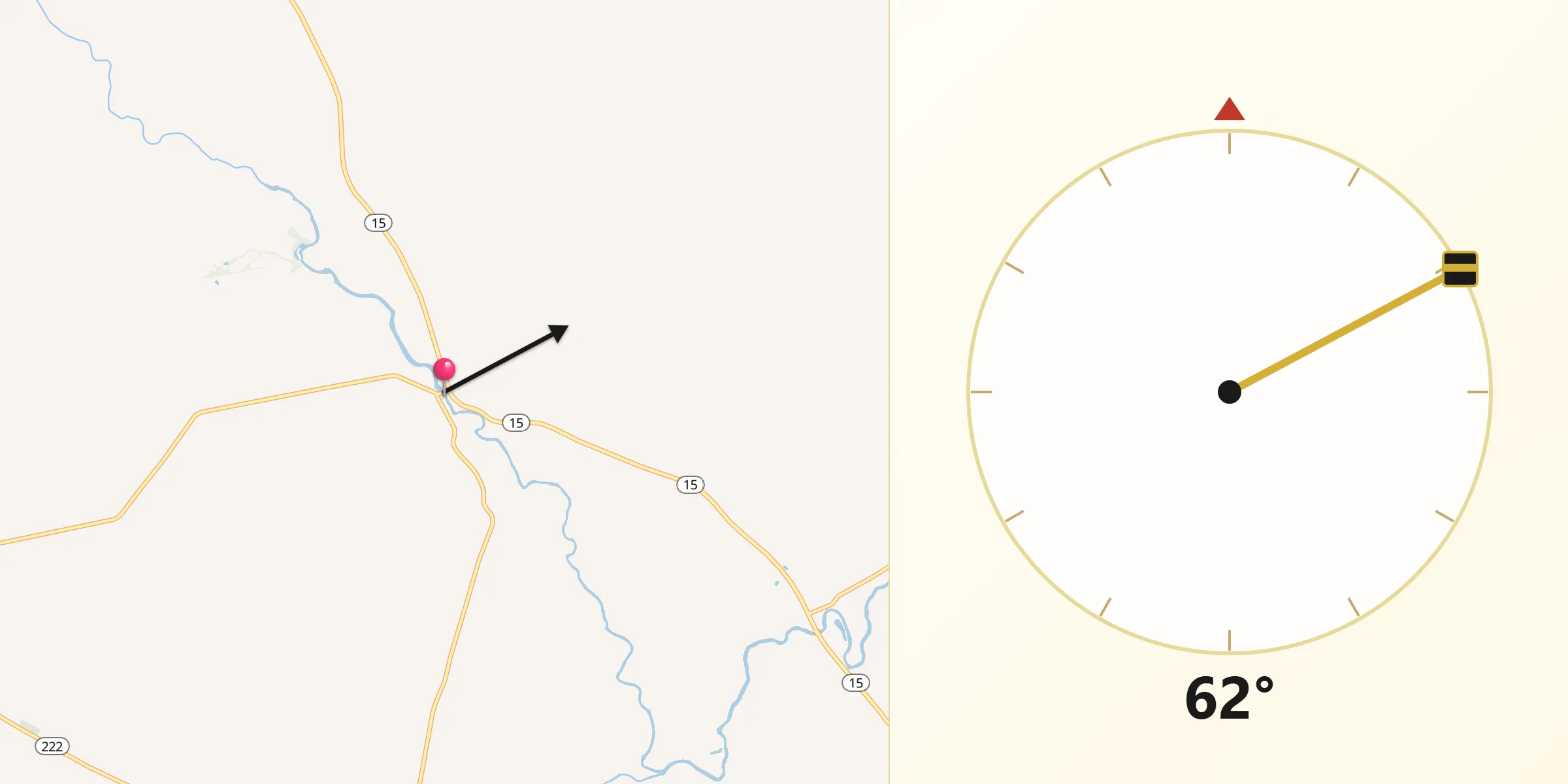 Qibla Direction from Kenduskeag