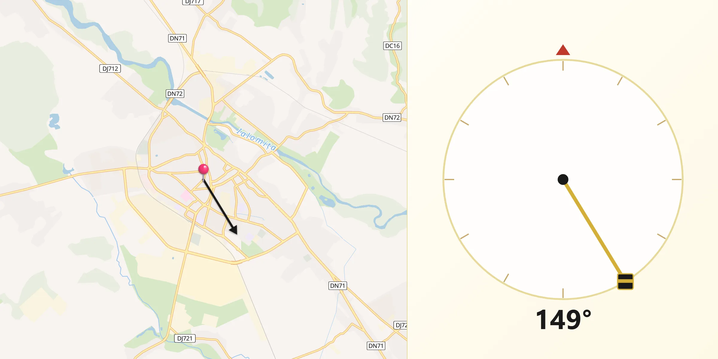 Direcția Qibla din Municipiul Târgovişte