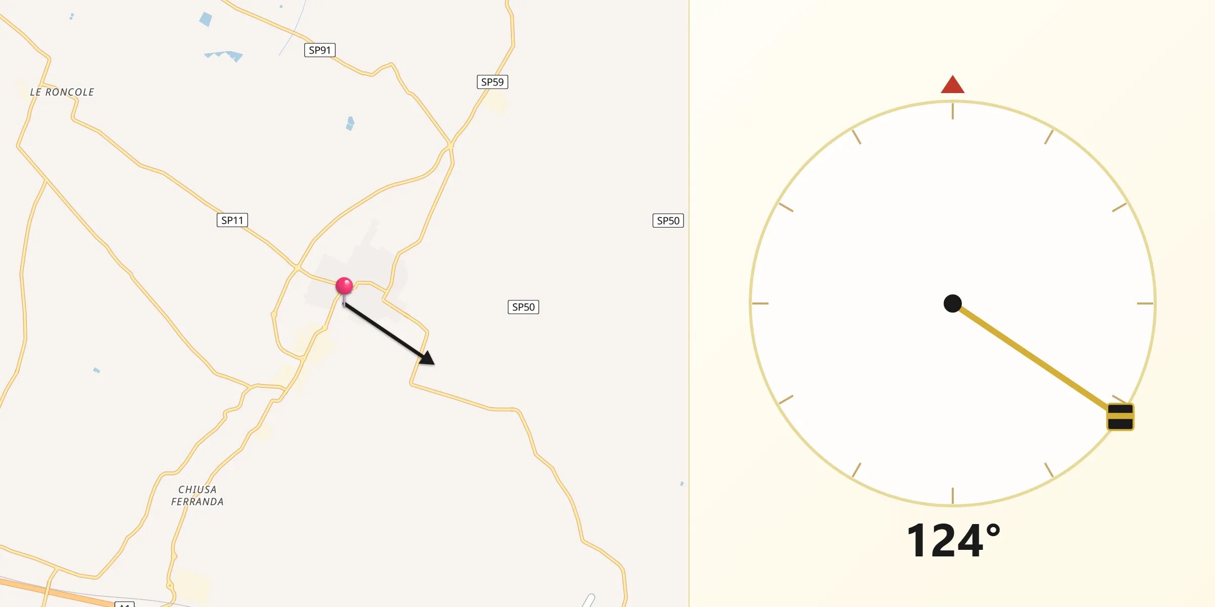 Direzione della Qibla da Soragna