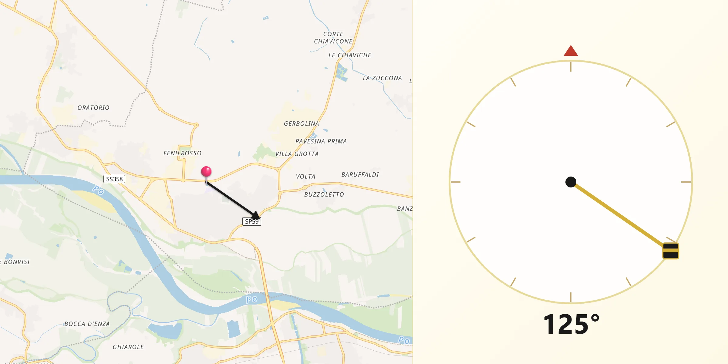 Direzione della Qibla da Viadana