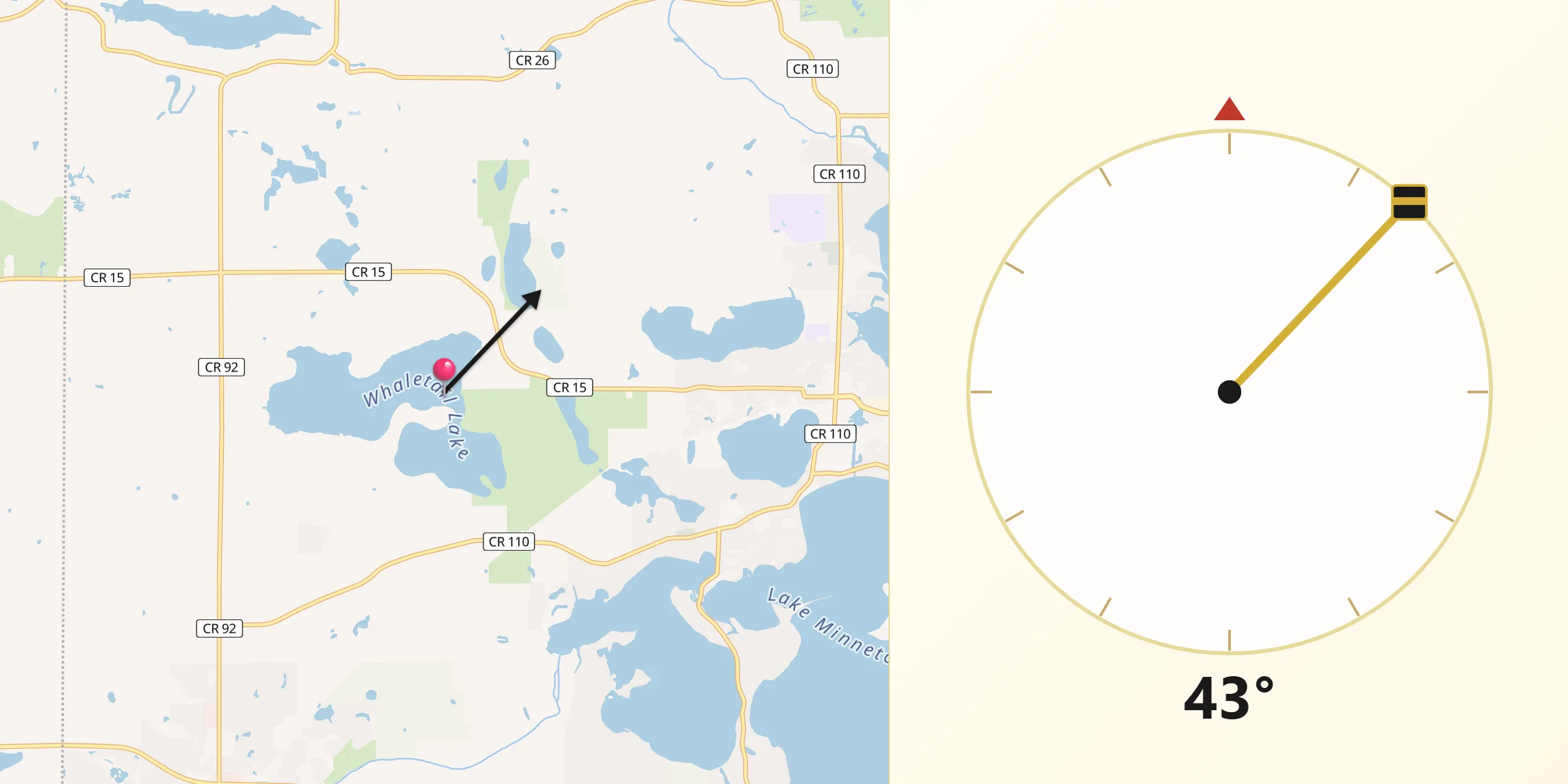Qibla Direction from Minnetrista