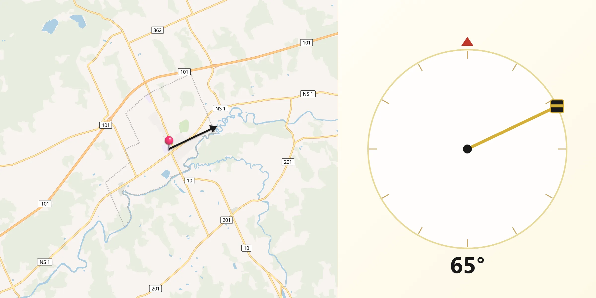 Qibla Direction from Middleton