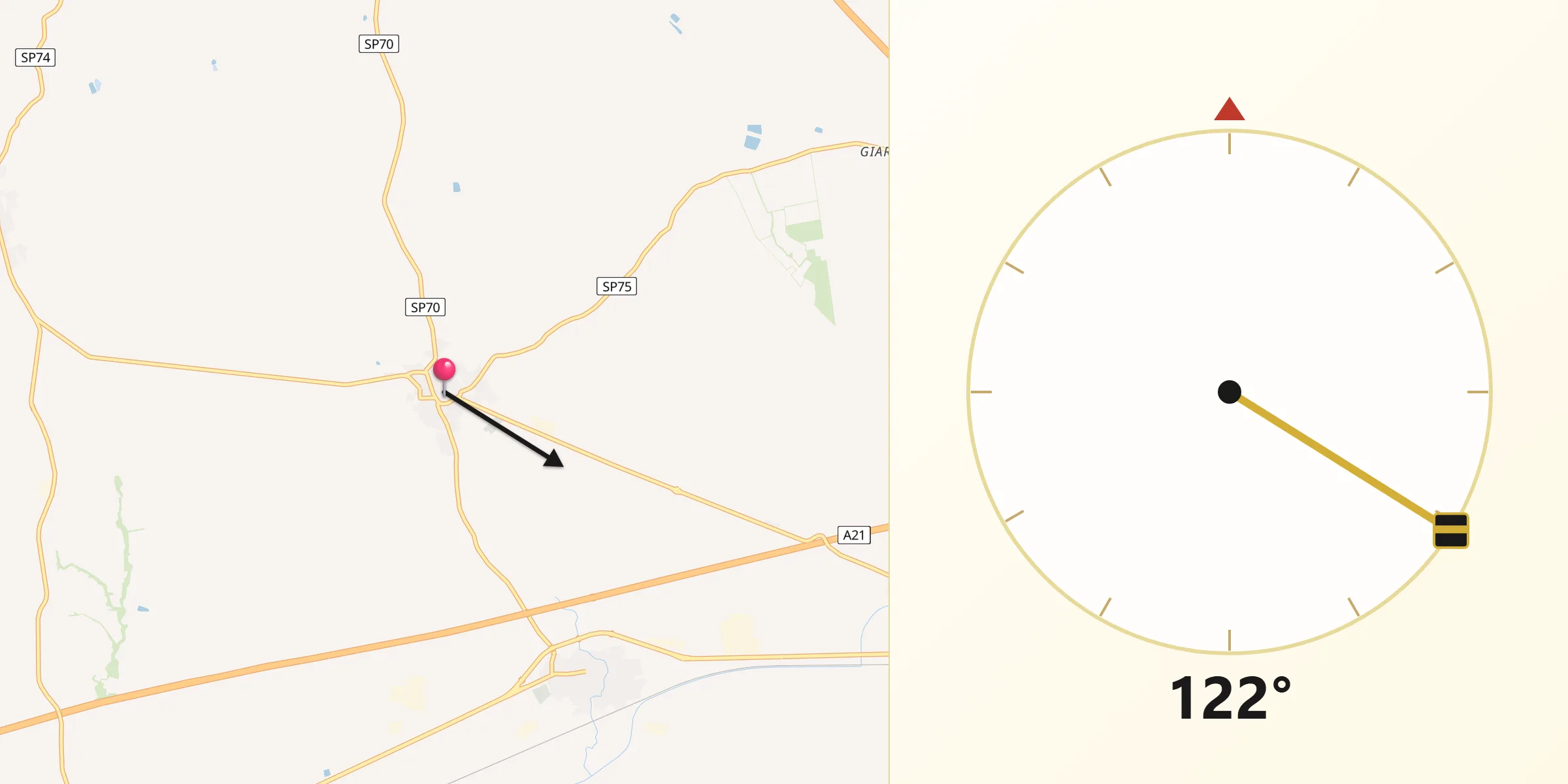 Direzione della Qibla da Quargnento
