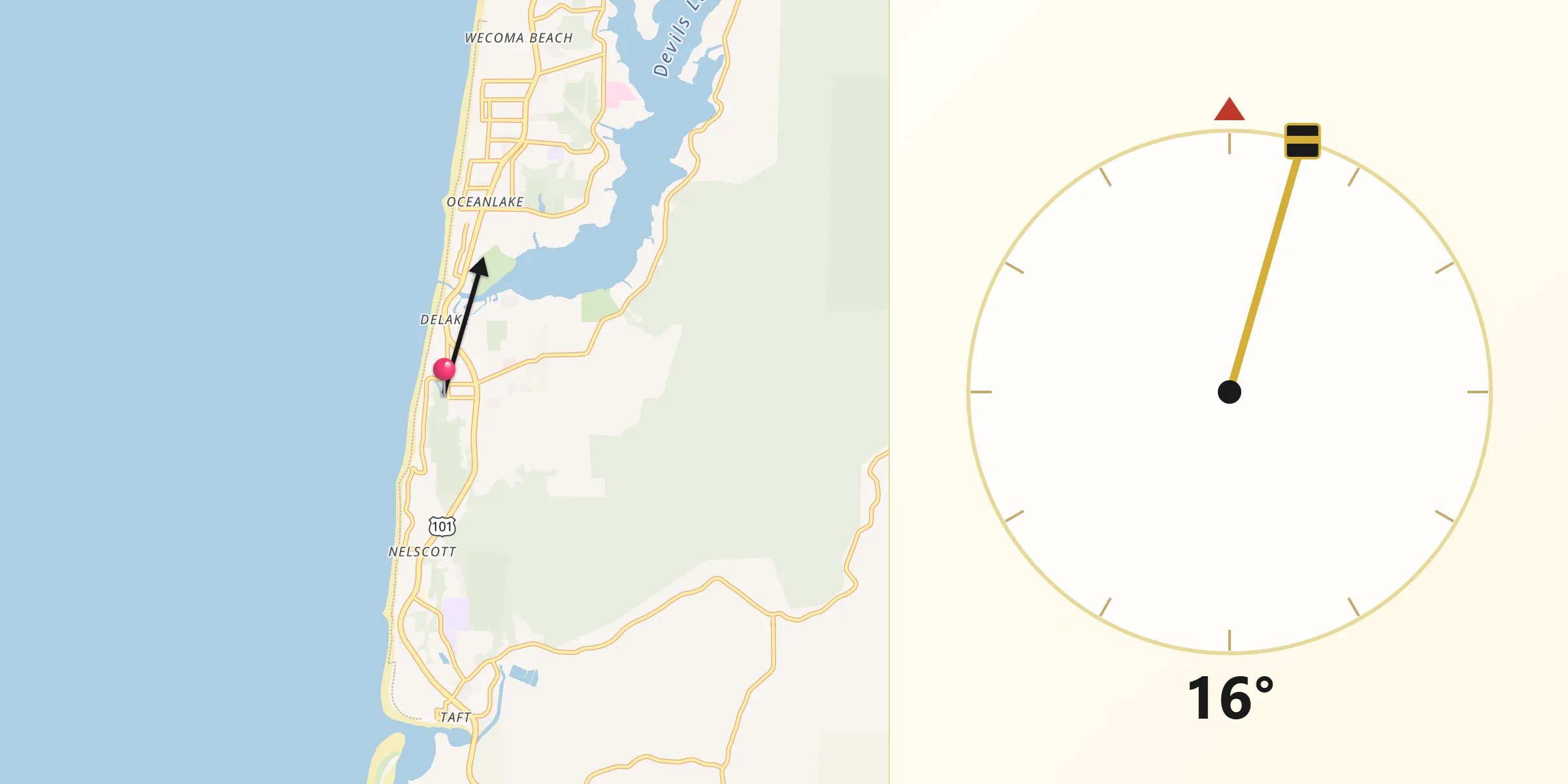 Qibla Direction from Lincoln City