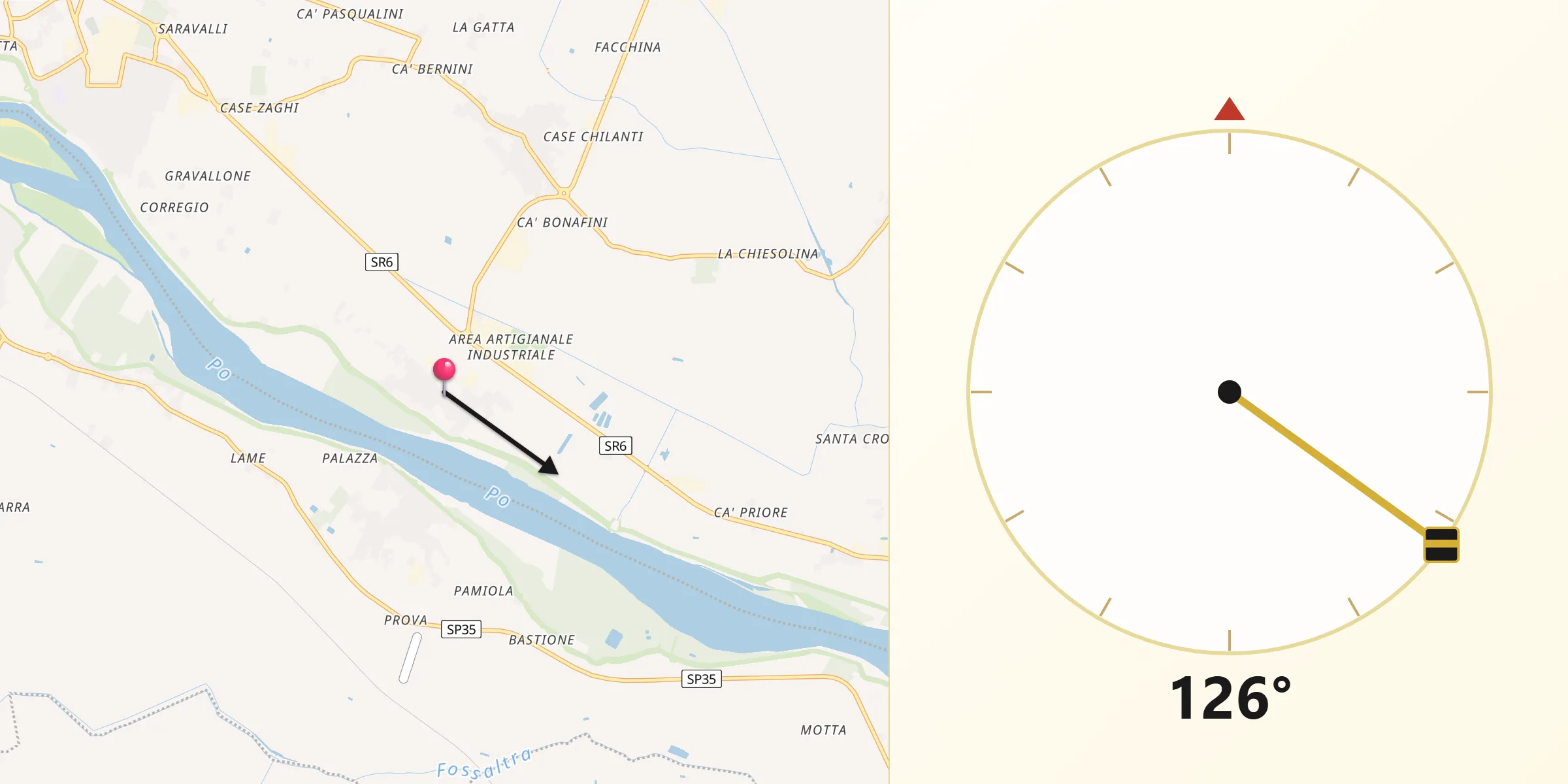 Direzione della Qibla da Calto