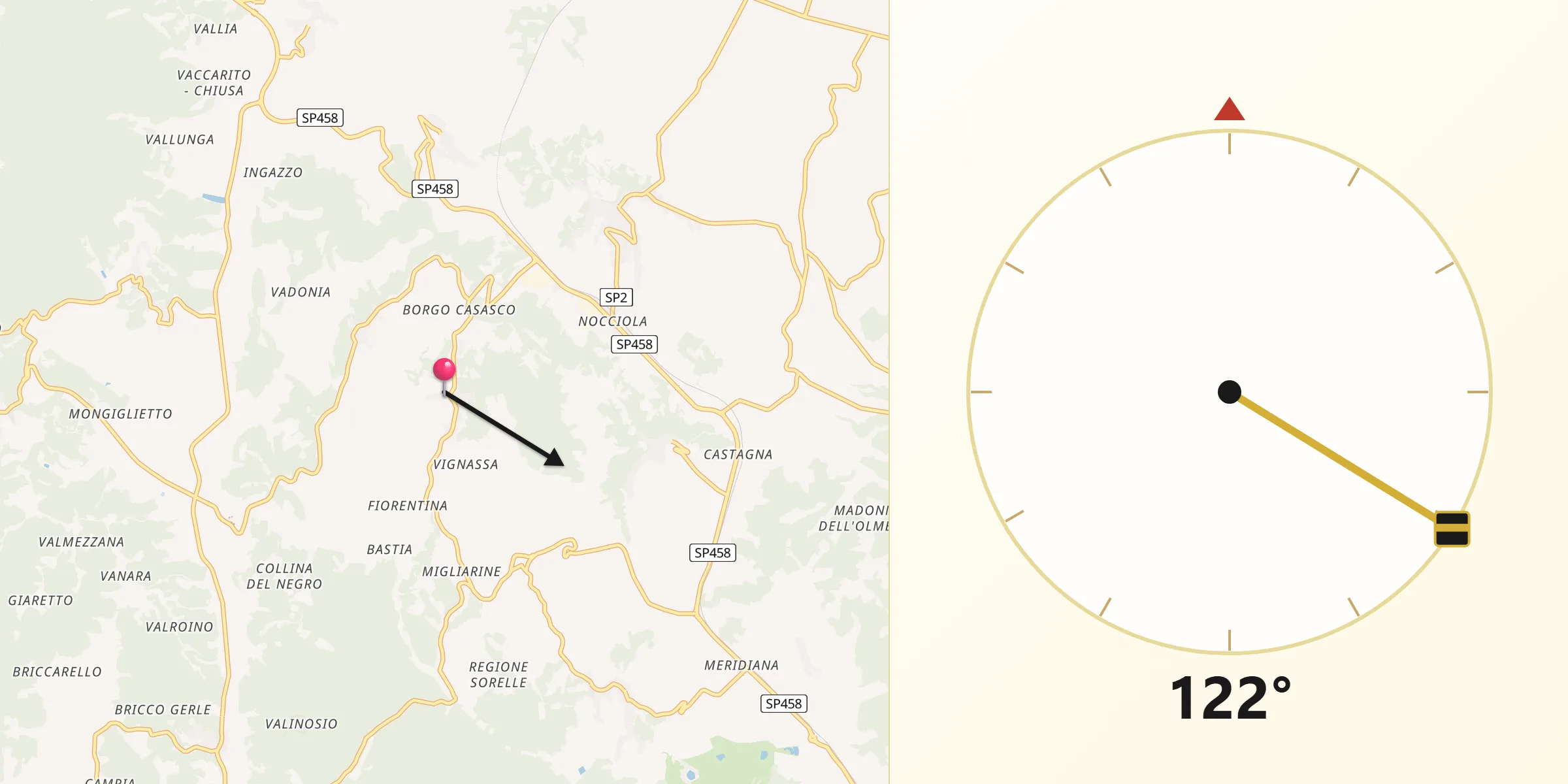 Direzione della Qibla da Camerano
