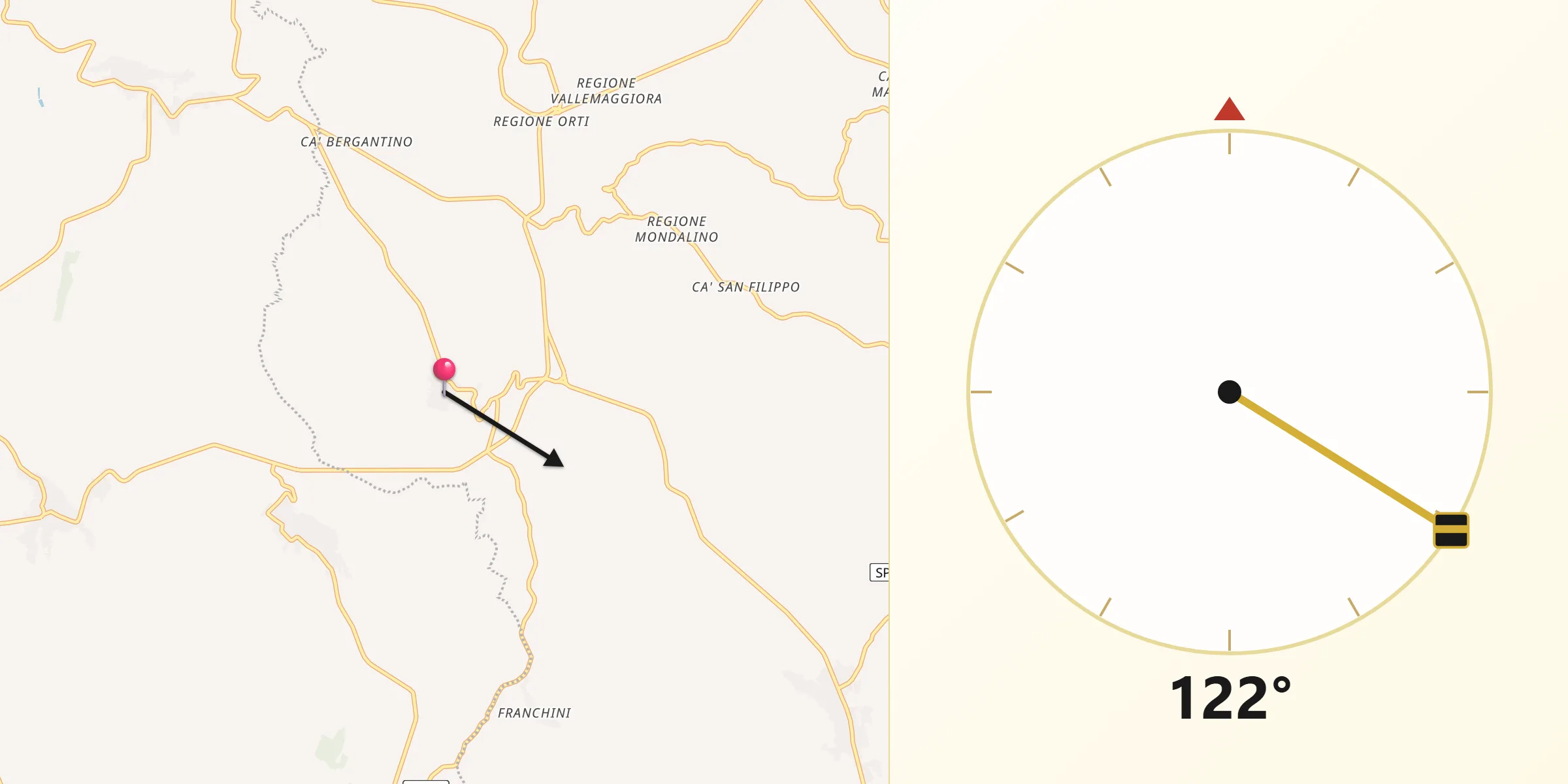 Direzione della Qibla da Altavilla Monferrato