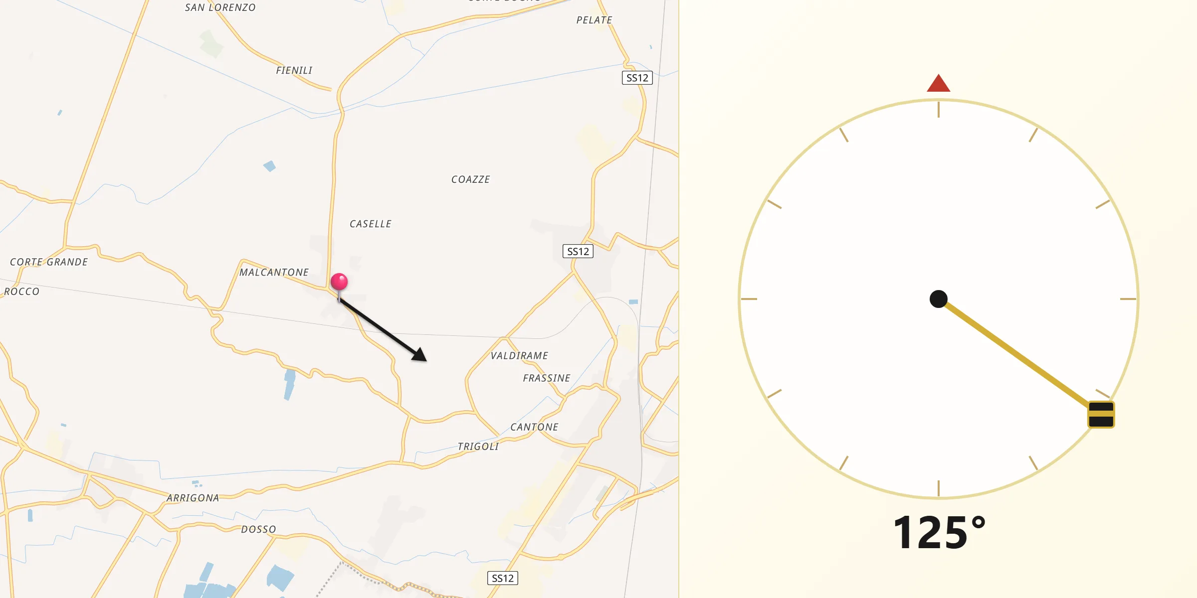 Direzione della Qibla da Schivenoglia