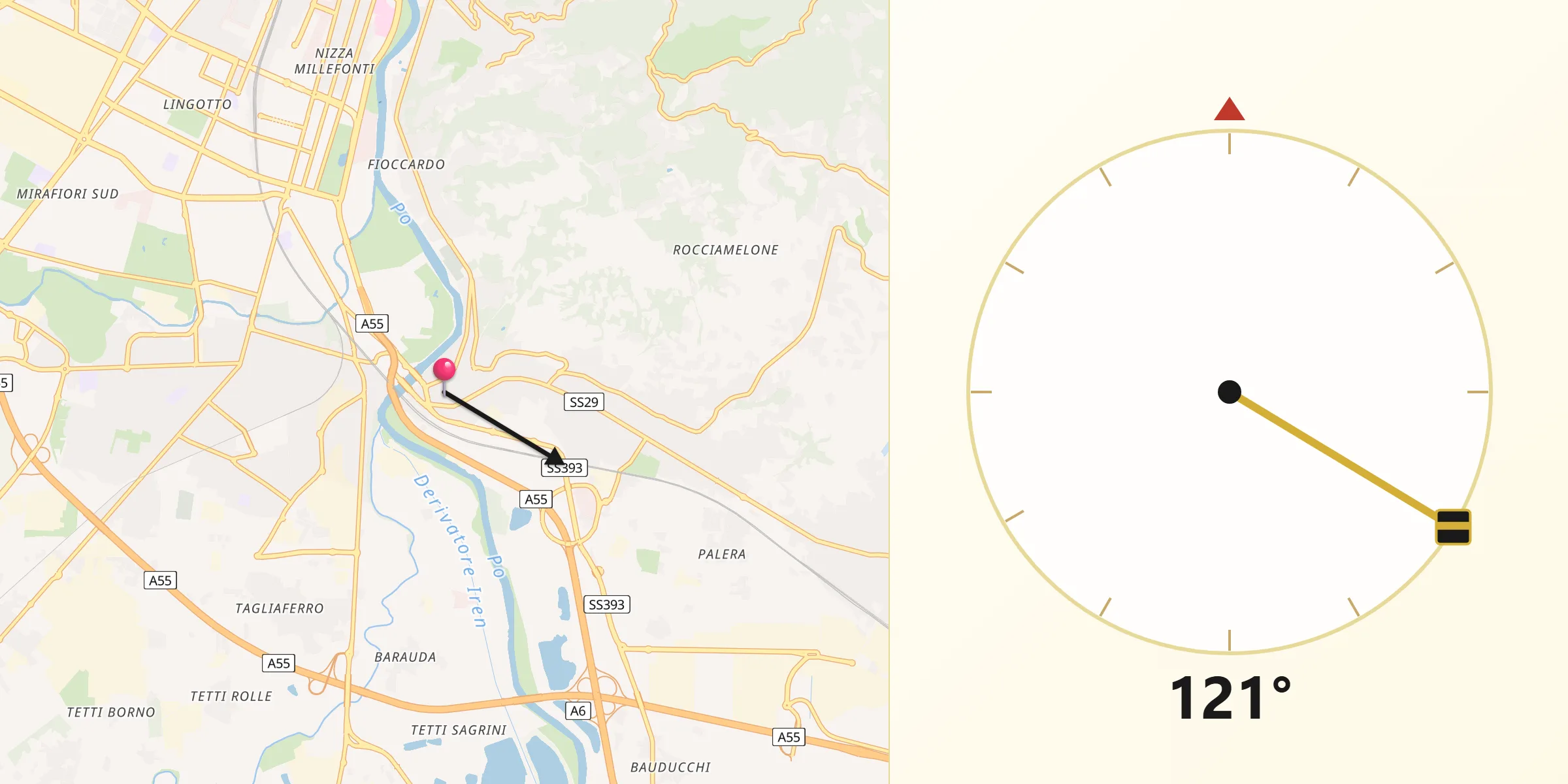 Drejtimi i Qibles nga Moncalieri