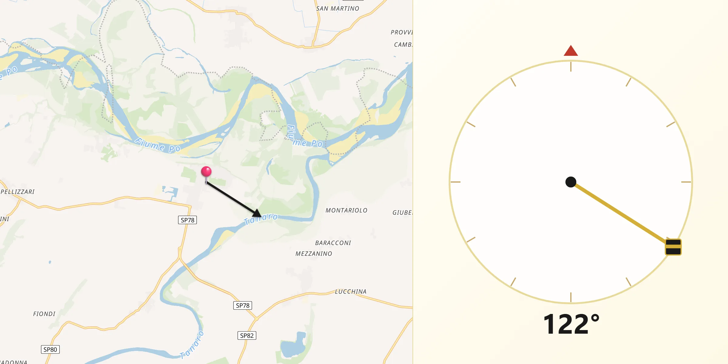 Direzione della Qibla da Bassignana