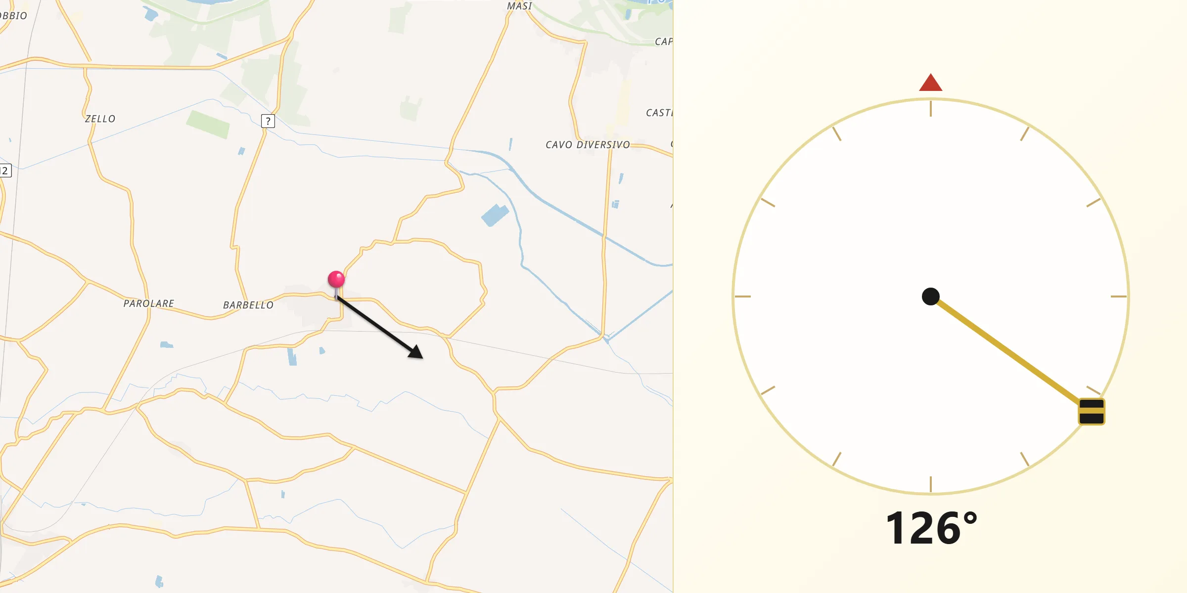 Direzione della Qibla da Magnacavallo