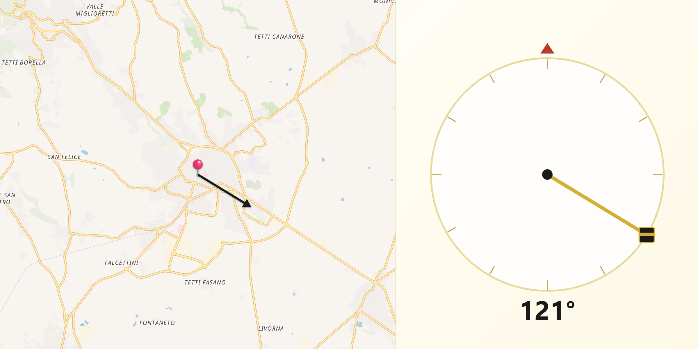Direzione della Qibla da Chieri