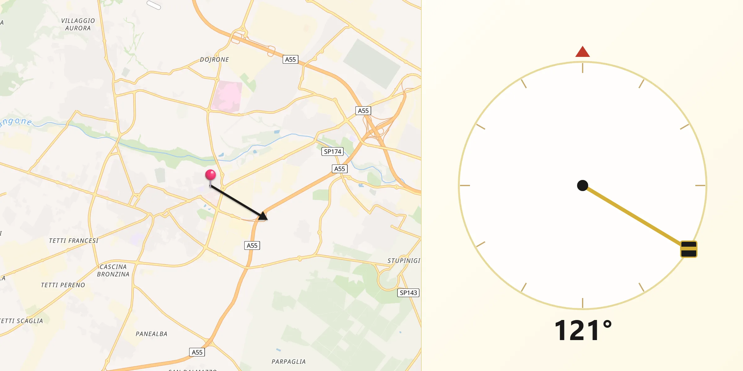 Direzione della Qibla da Pasta