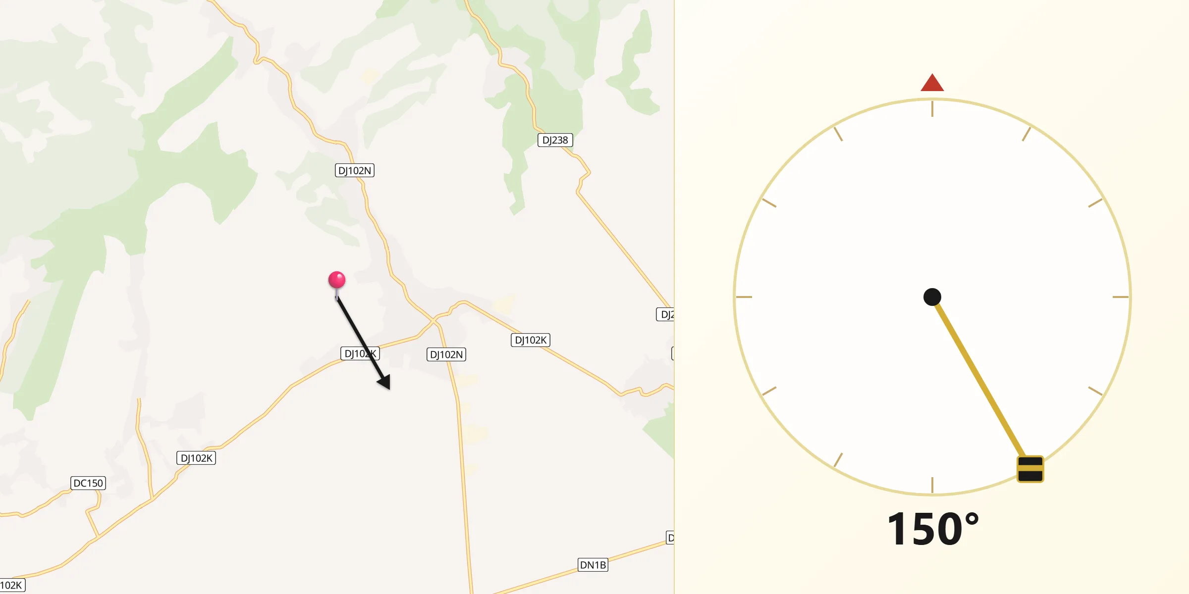 Direcția Qibla din Ceptura de Sus