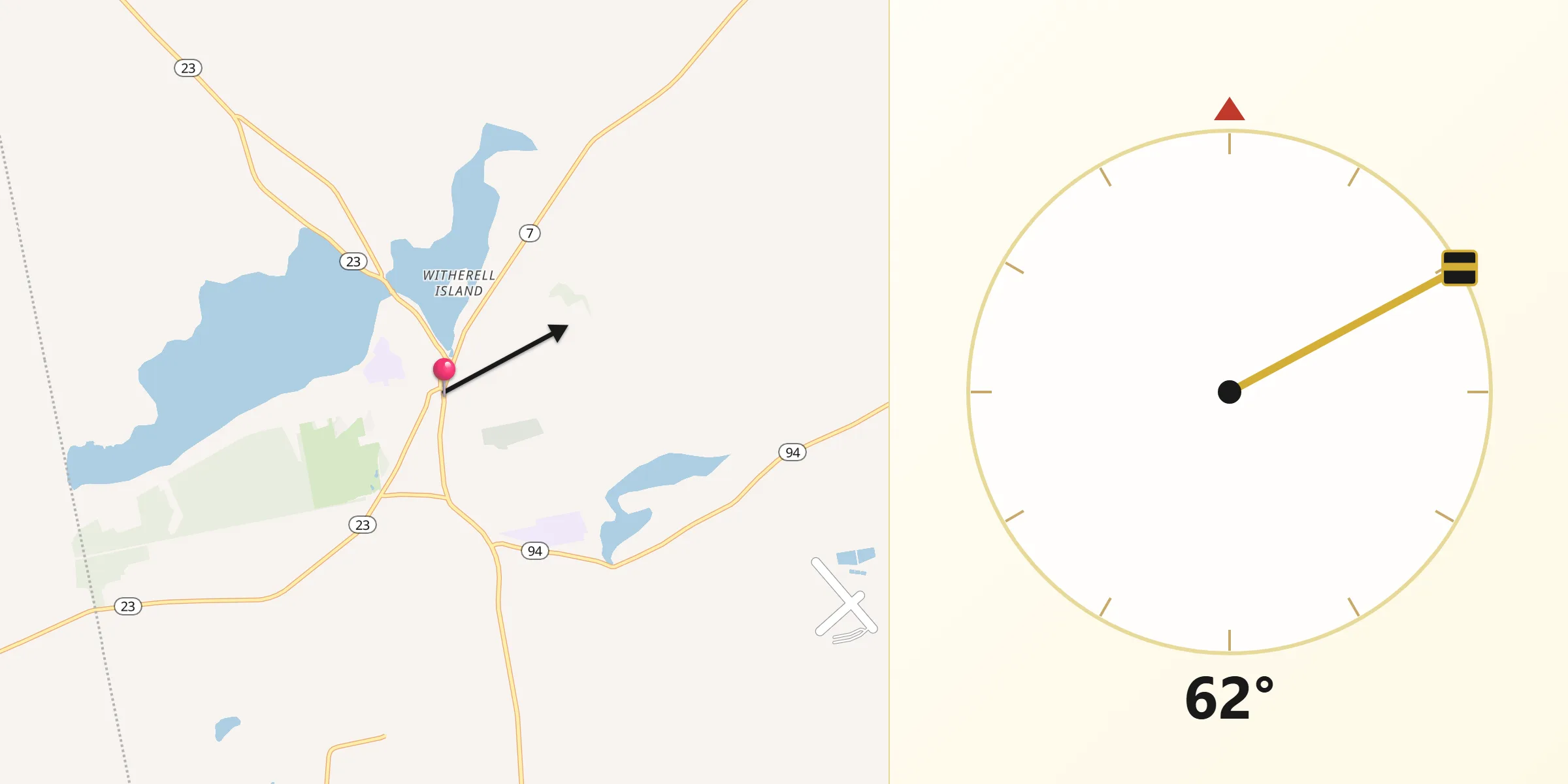 Qibla Direction from Dexter
