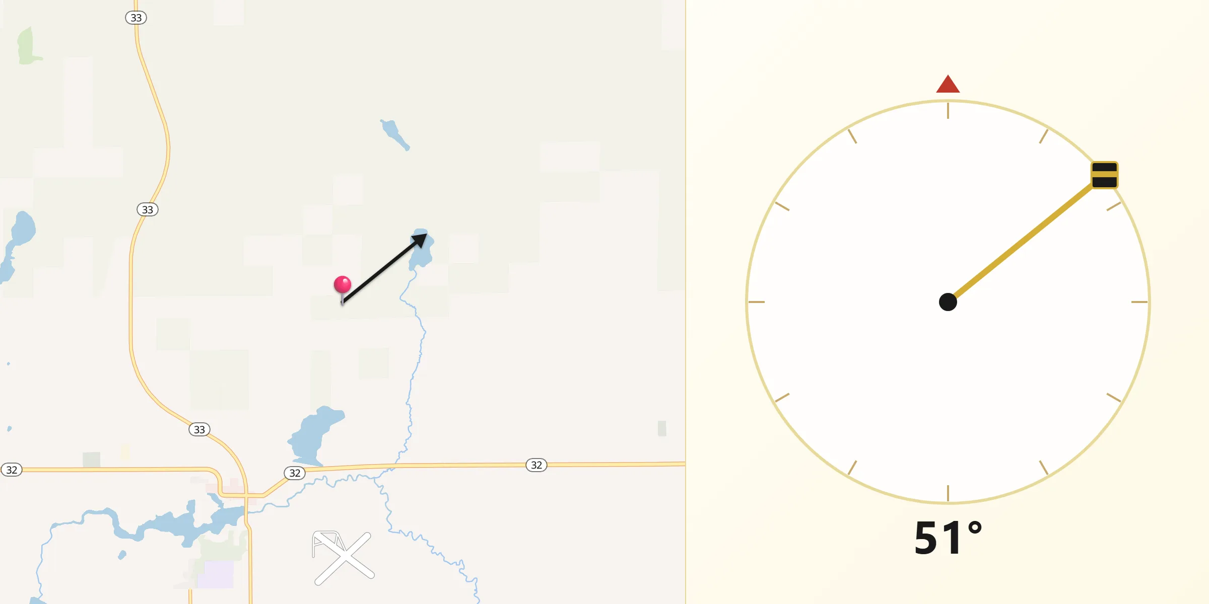 Qibla Direction from Montmorency