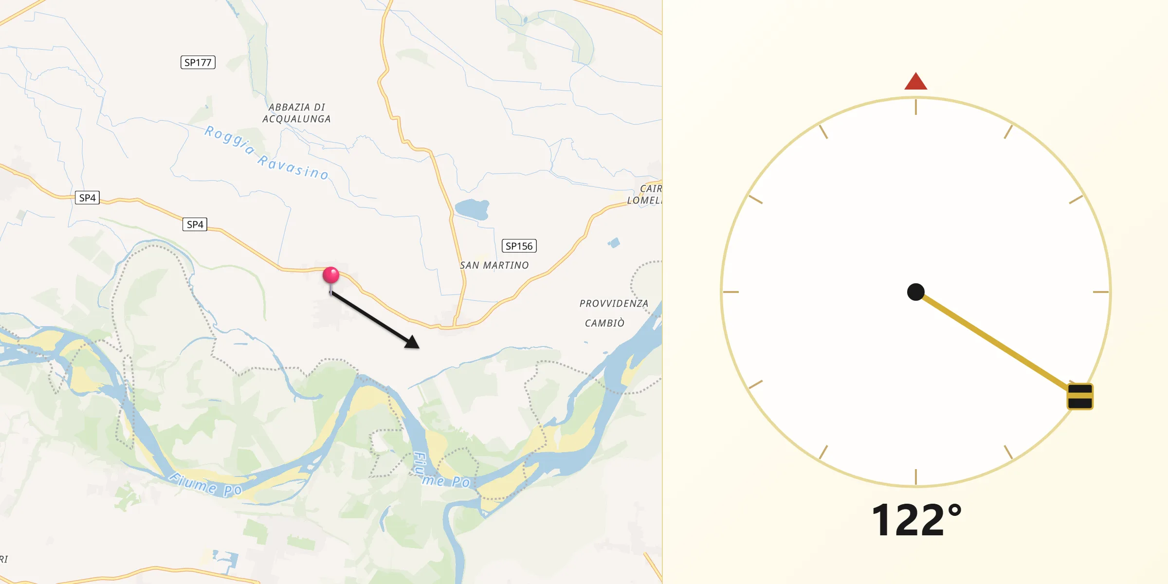 Direzione della Qibla da Suardi