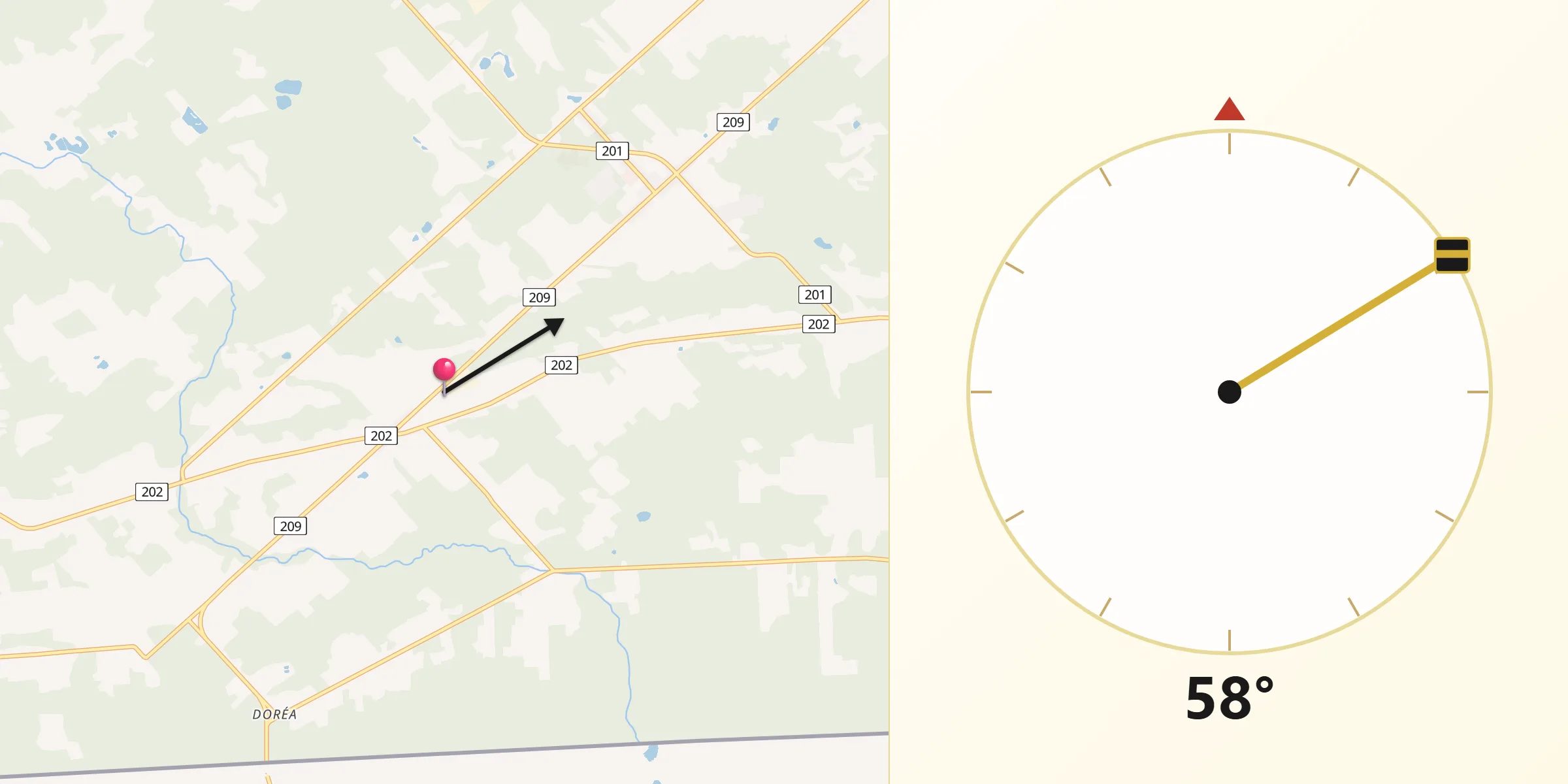 Qibla Direction from Franklin