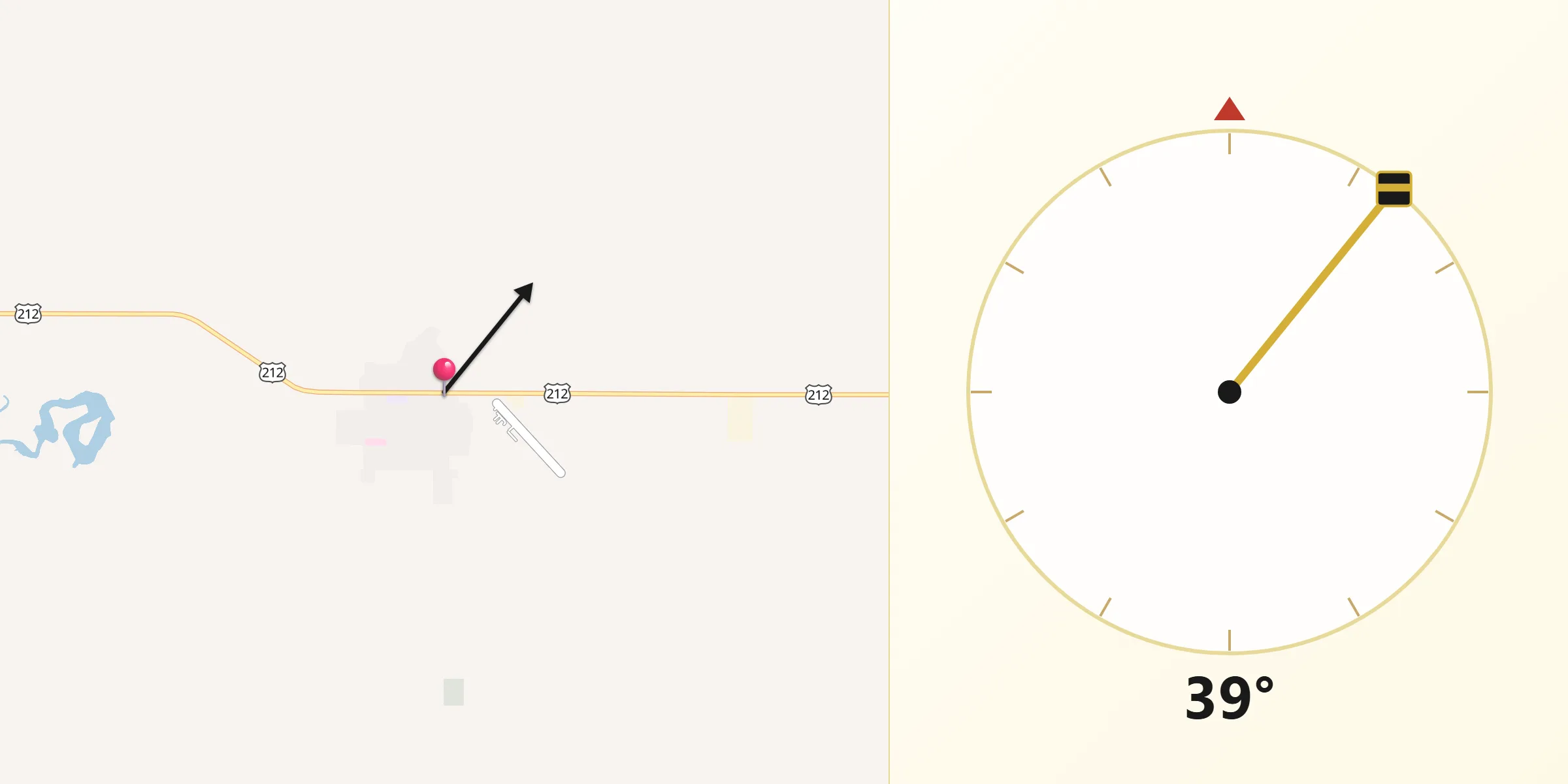Qibla Direction from Faulkton