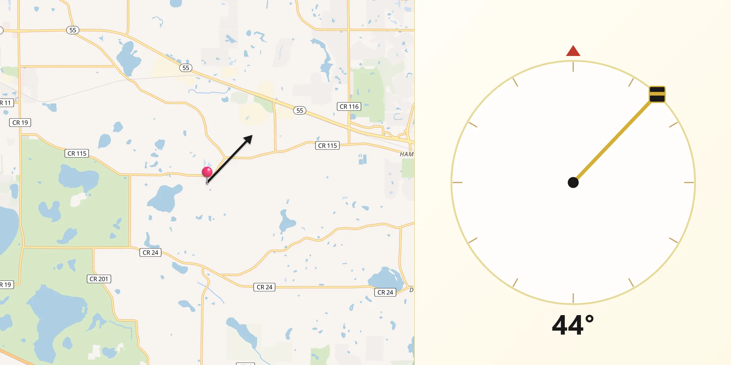 Qibla Direction from Medina