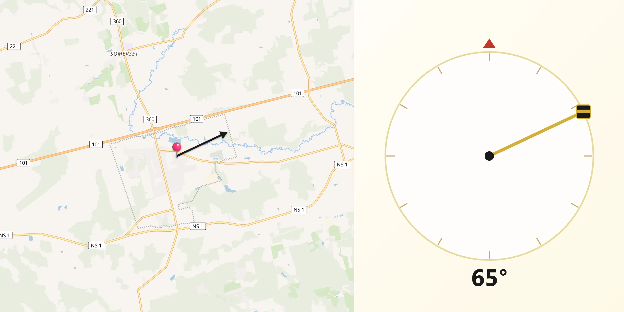 Qibla Direction from Berwick