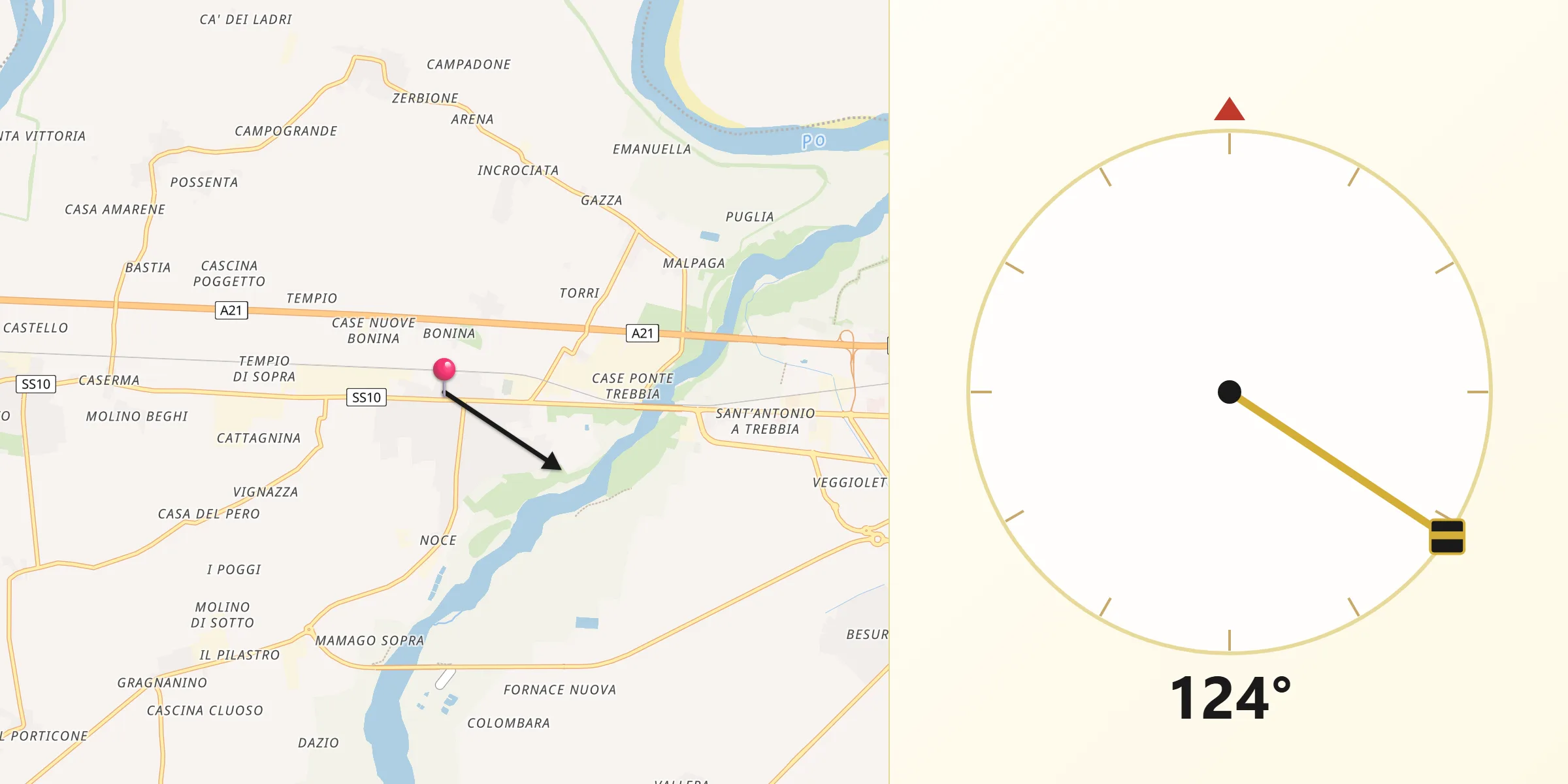 Direzione della Qibla da San Nicolò