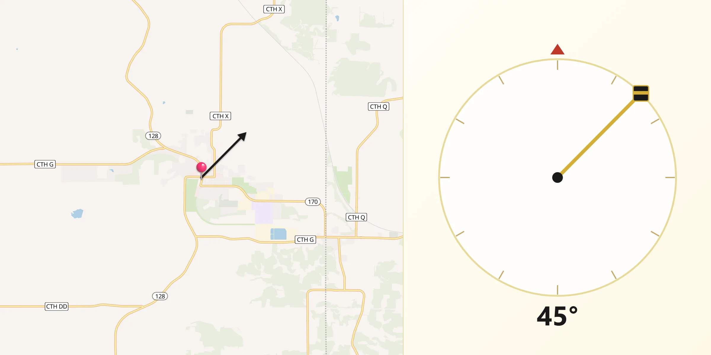 Qibla Direction from Glenwood City
