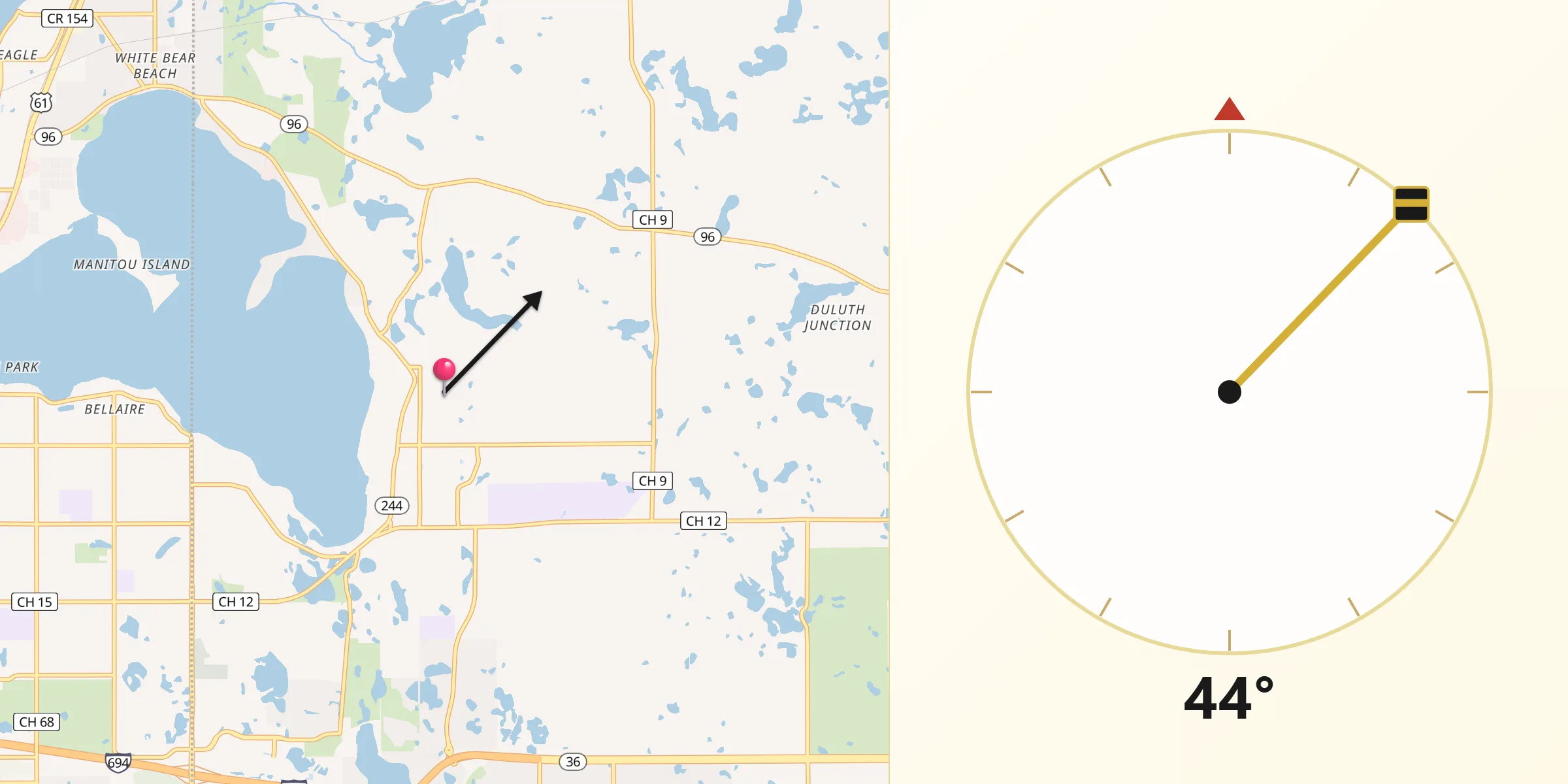 Qibla Direction from Mahtomedi