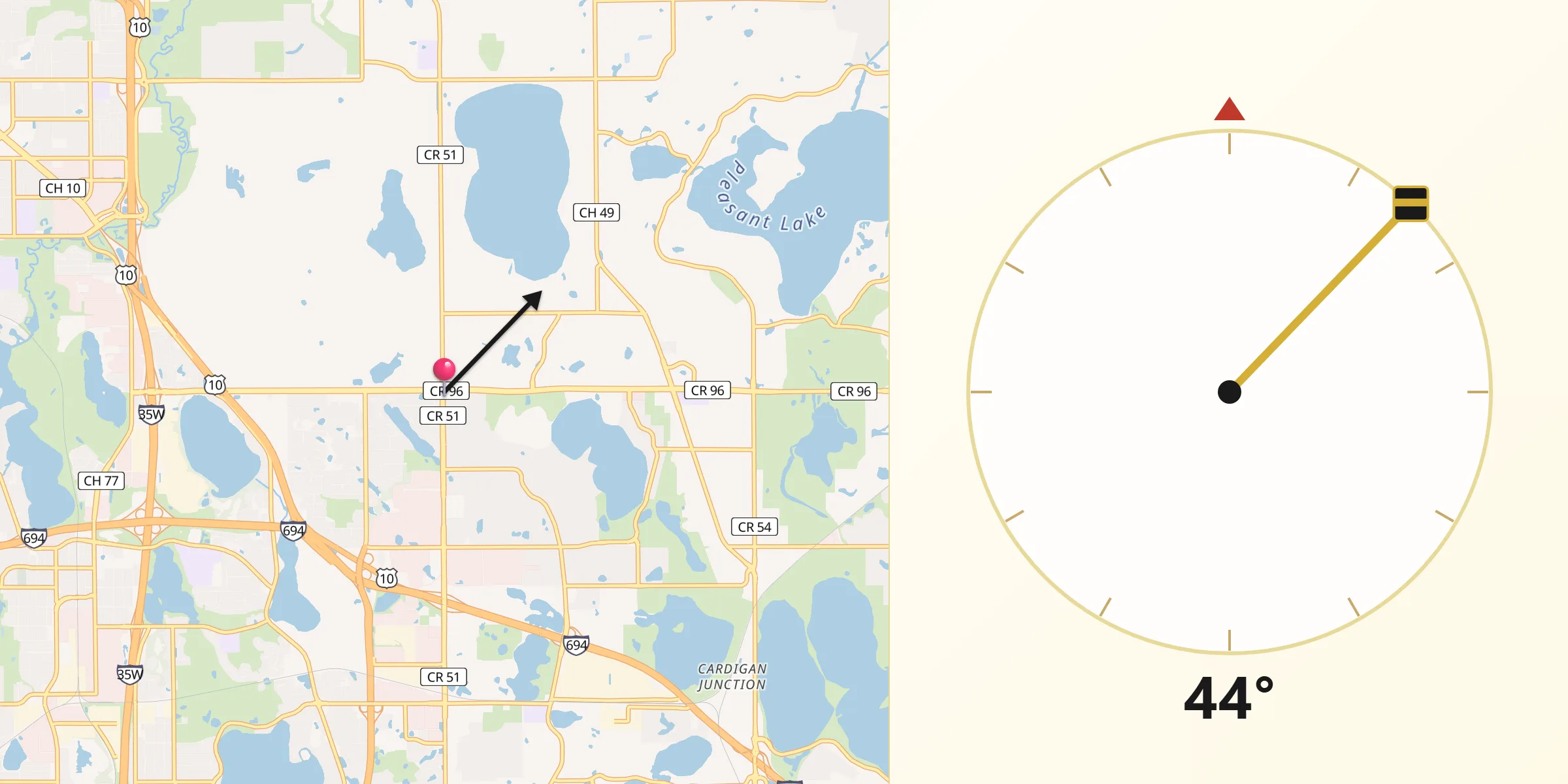 Qibla Direction from Shoreview