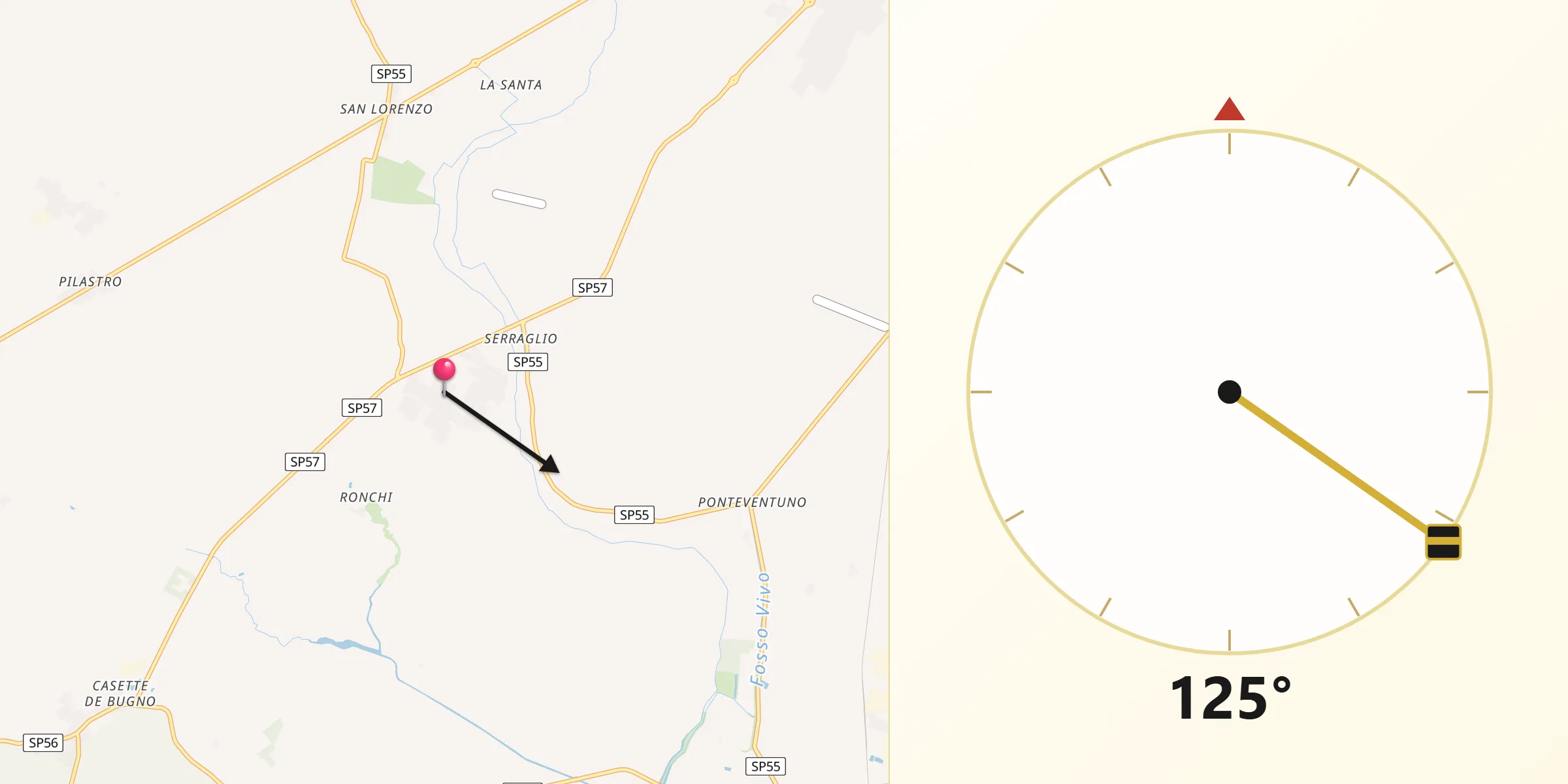Direzione della Qibla da Buscoldo