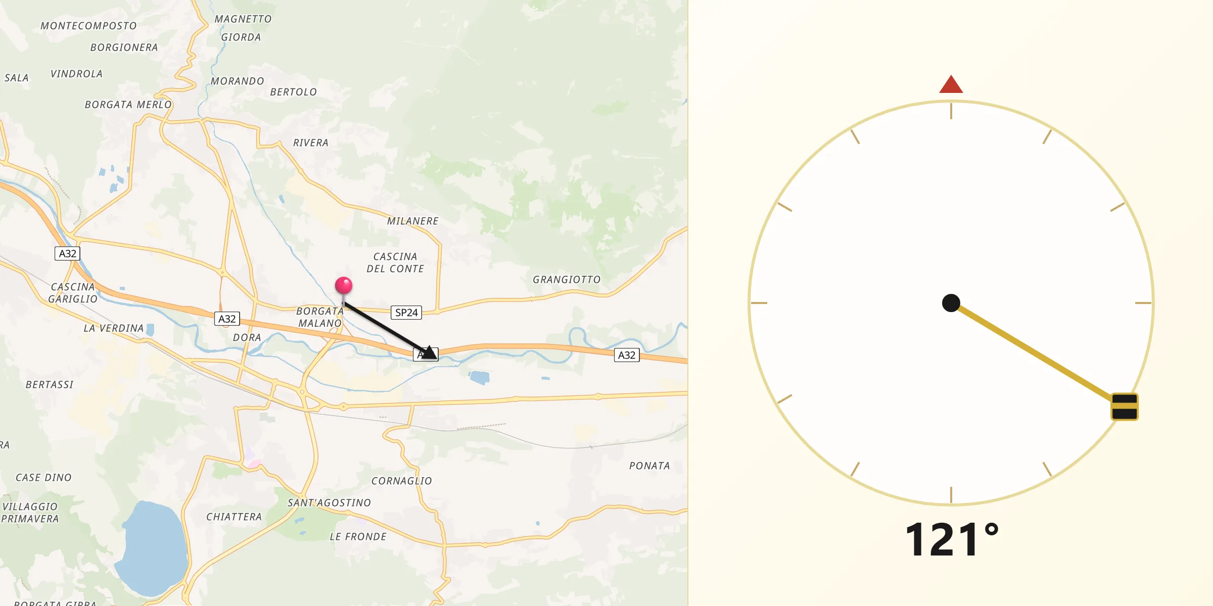 Direzione della Qibla da Drubiaglio-Grangia