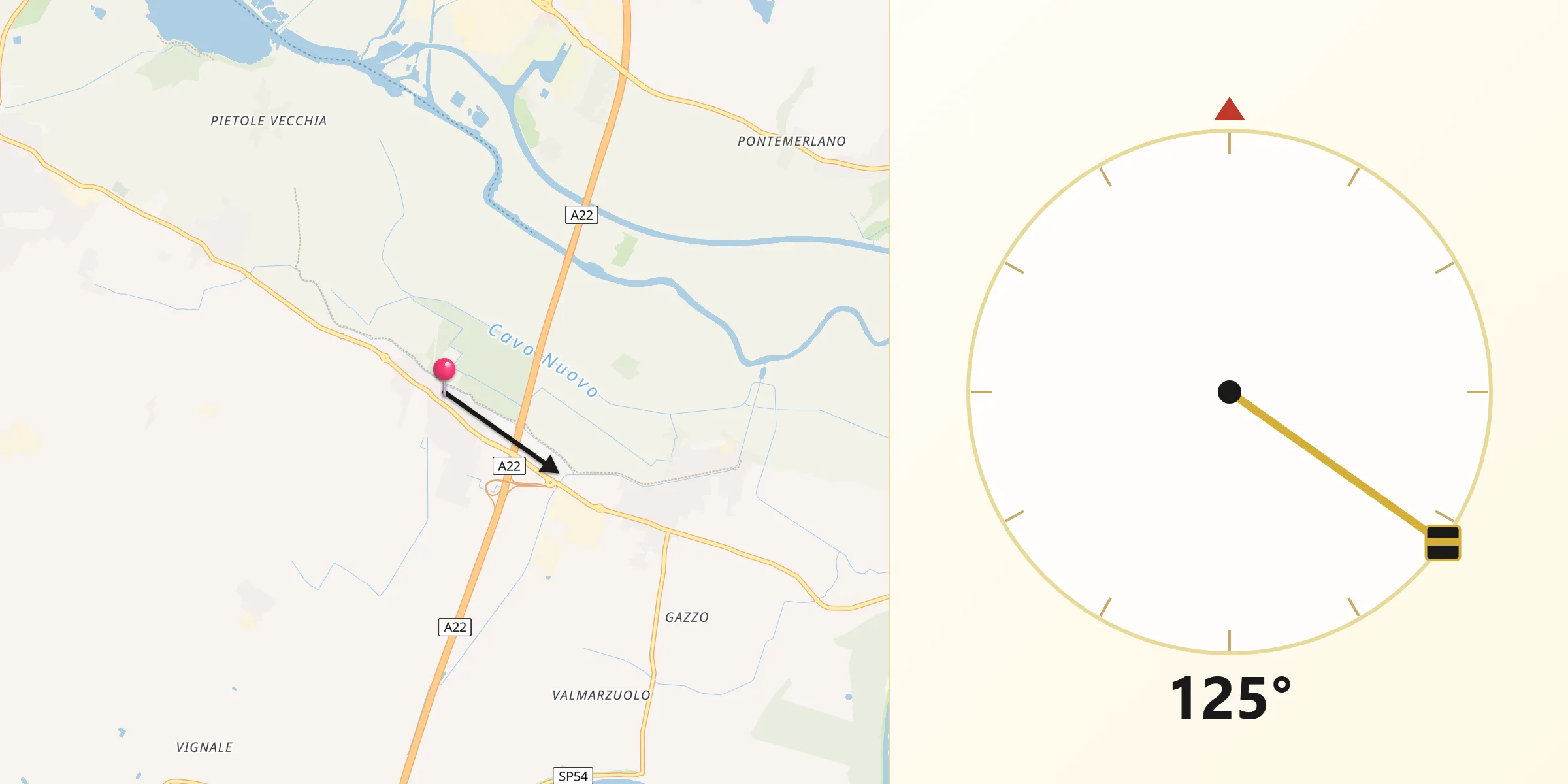 Direzione della Qibla da San Biagio