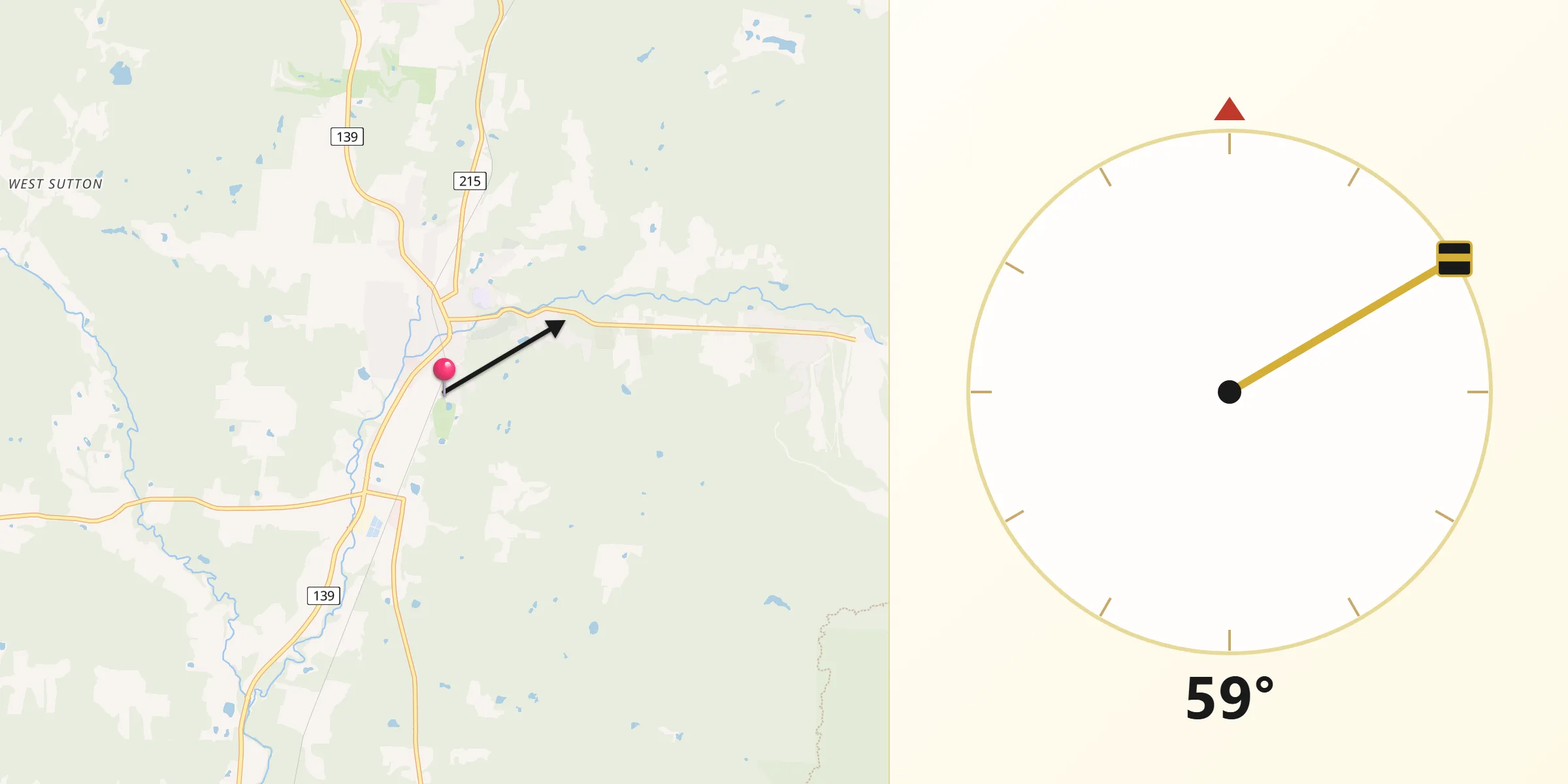 Qibla Direction from Sutton