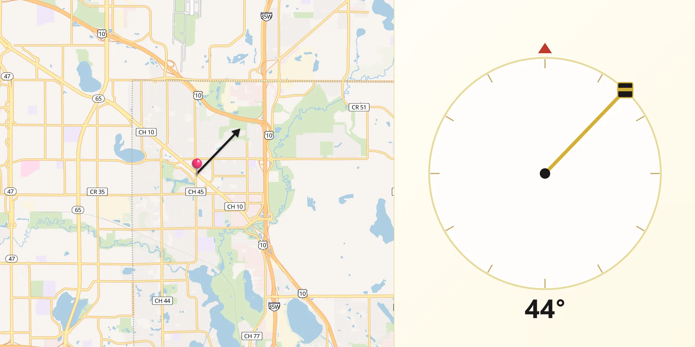 Qibla Direction from Mounds View