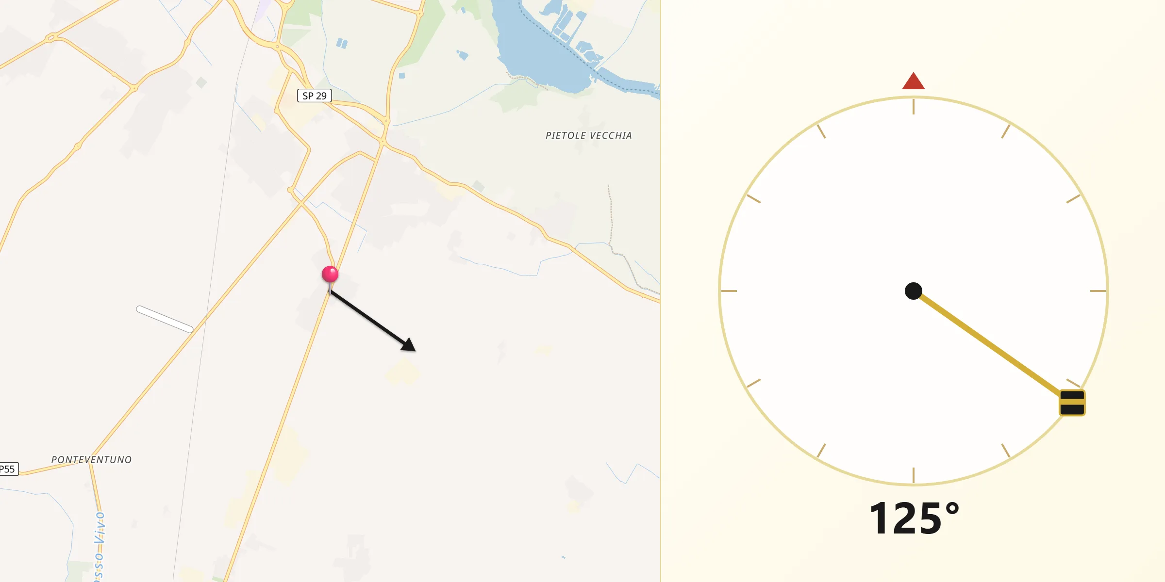 Direzione della Qibla da Cappelletta