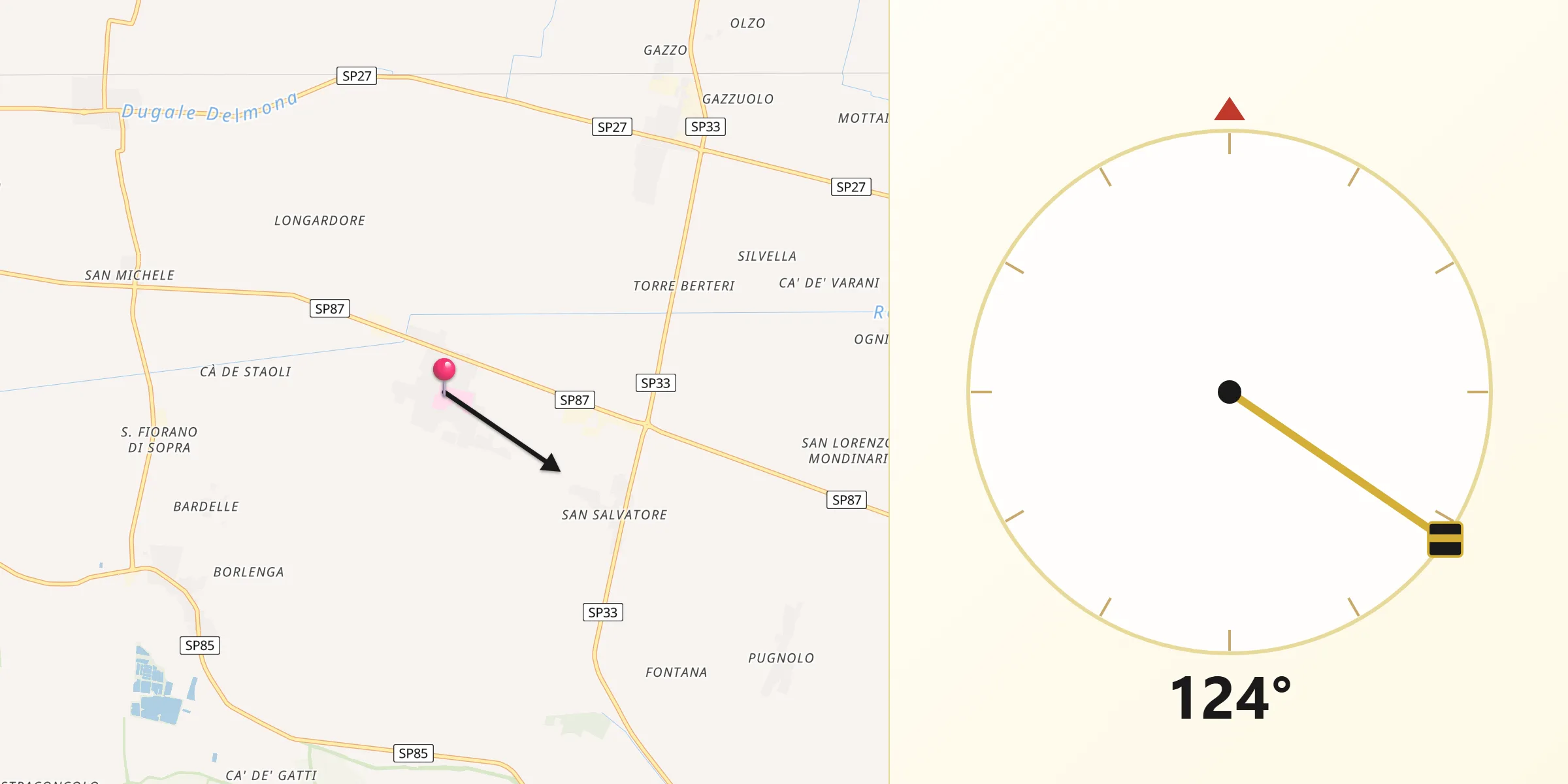 Direzione della Qibla da Sospiro