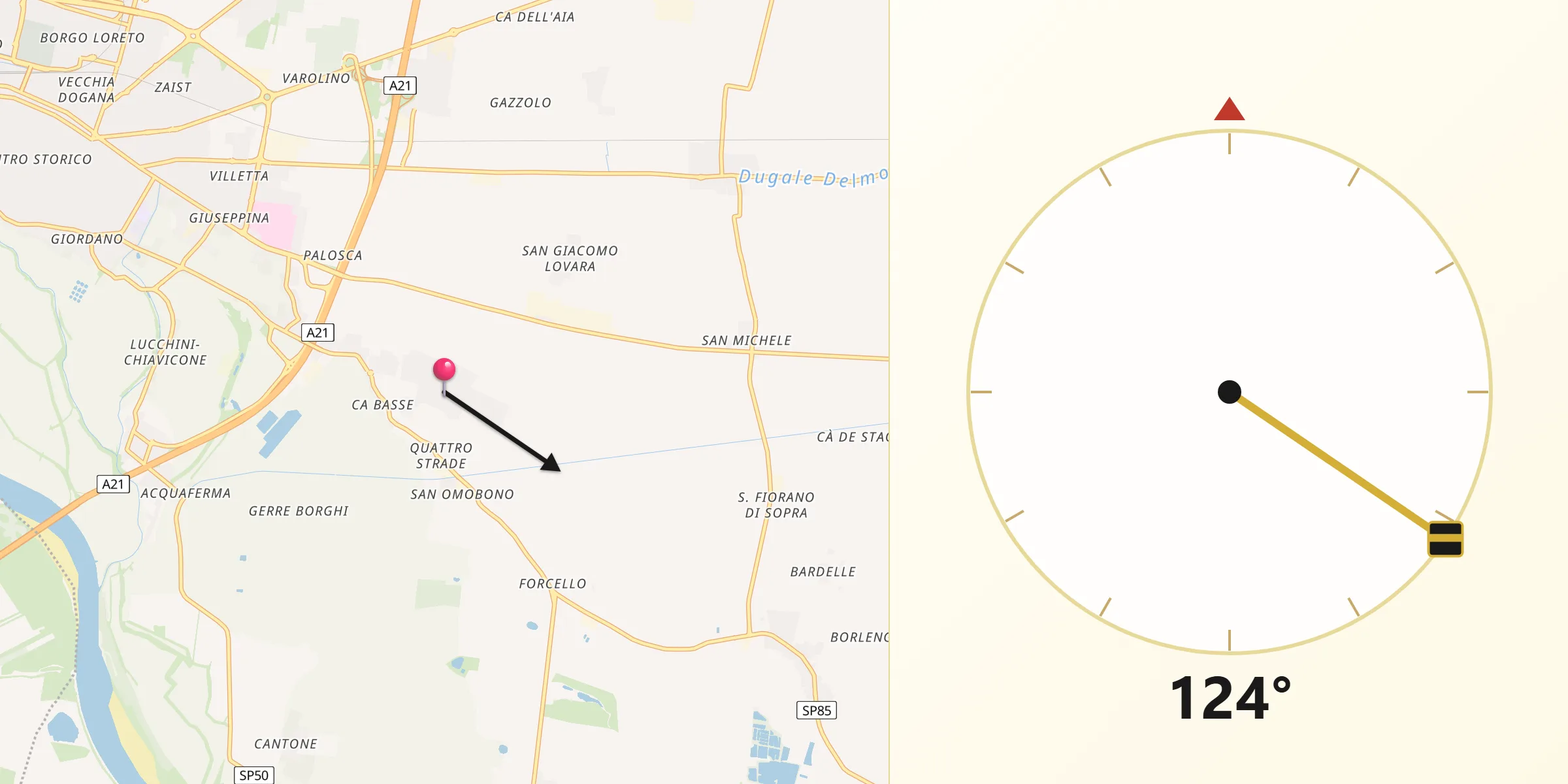Direzione della Qibla da Bonemerse