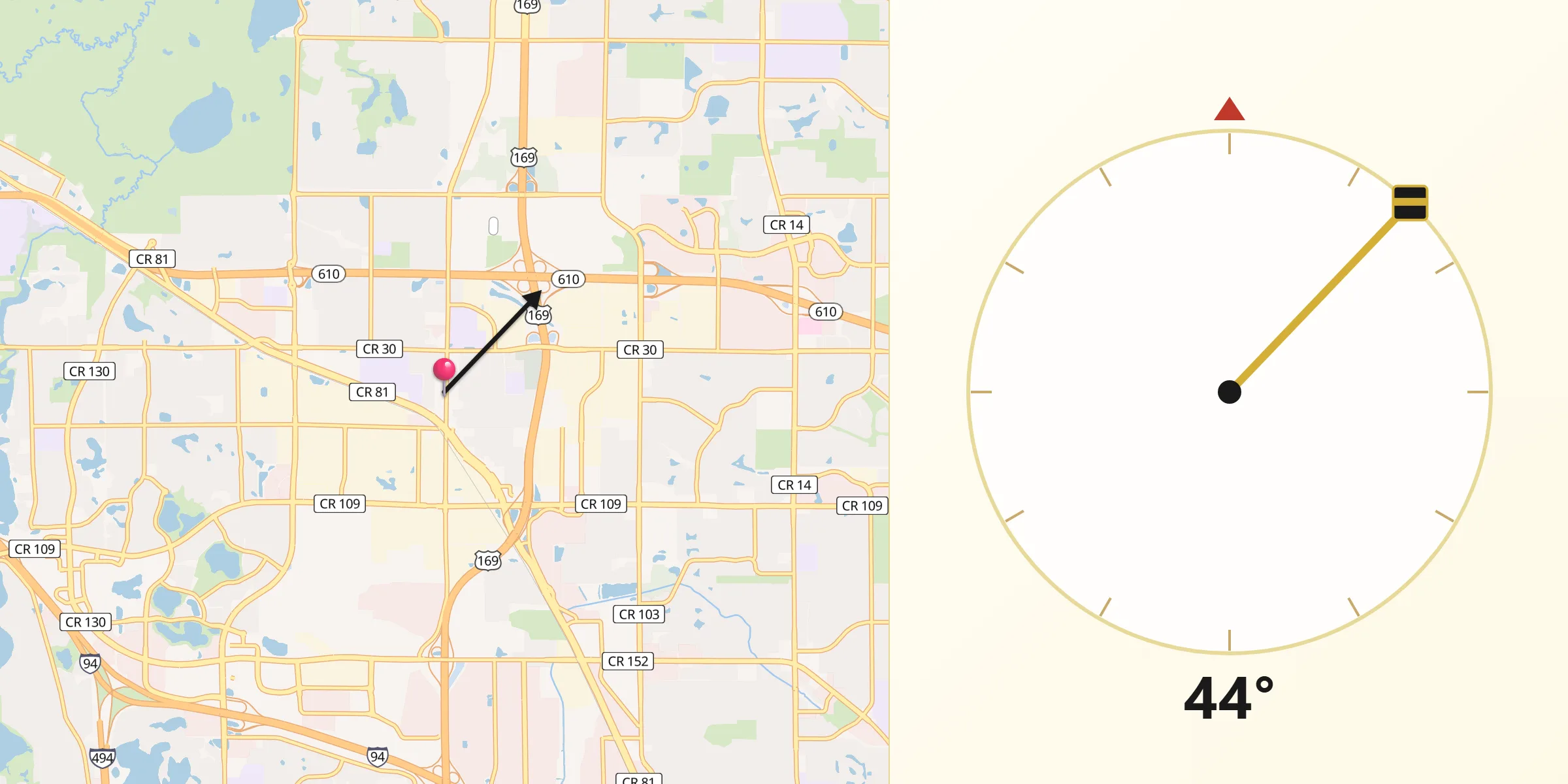 Qibla Direction from Osseo