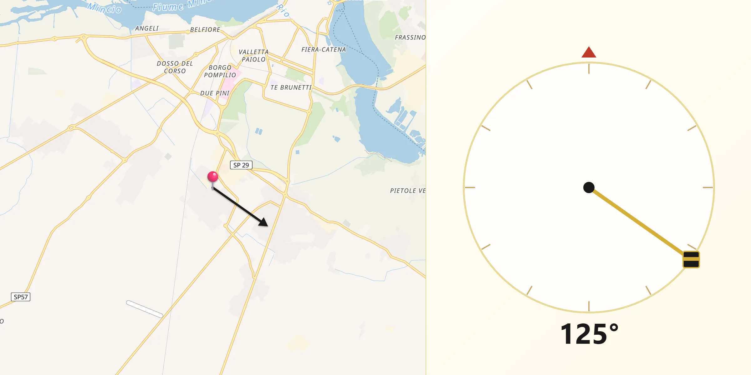 Direzione della Qibla da Levata