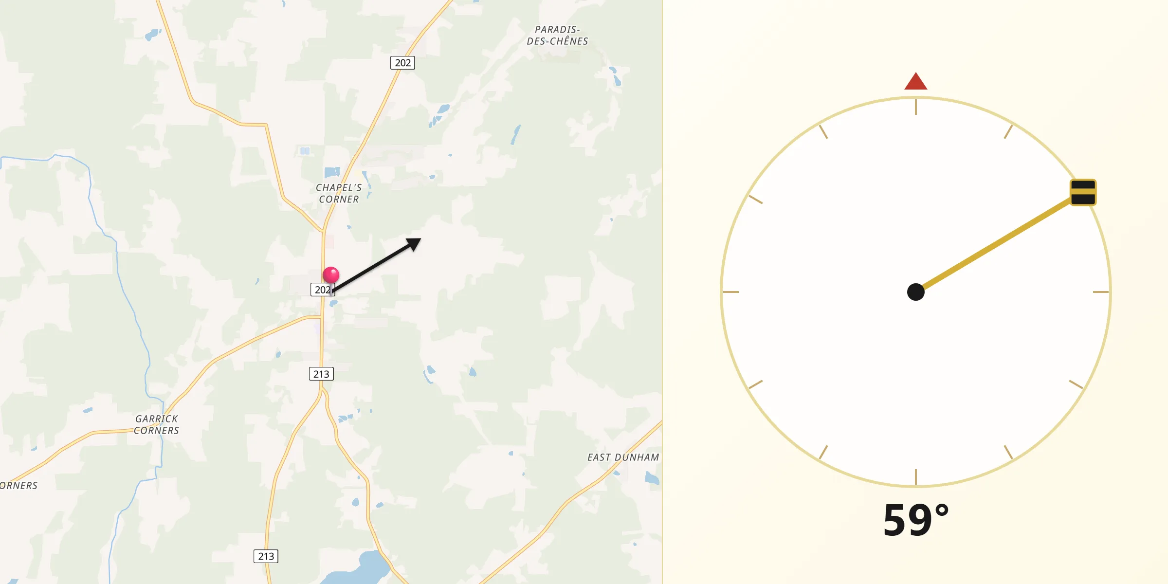 Qibla Direction from Dunham