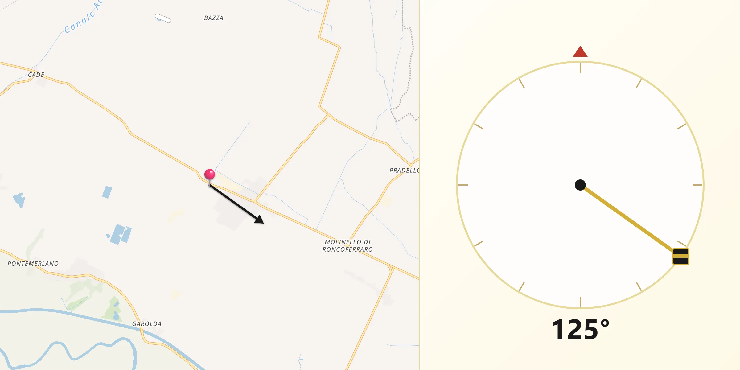 Direzione della Qibla da Roncoferraro