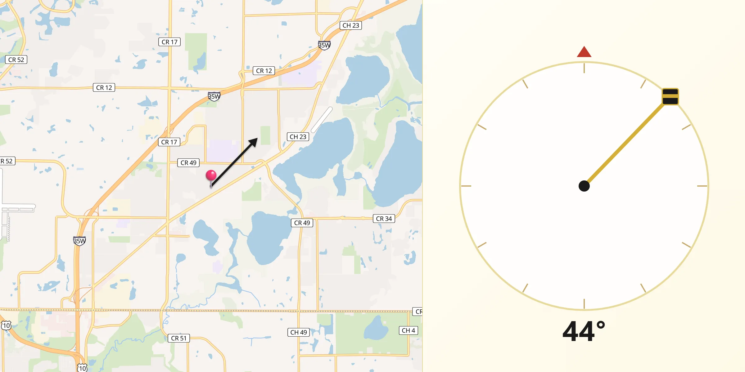 Qibla Direction from Circle Pines